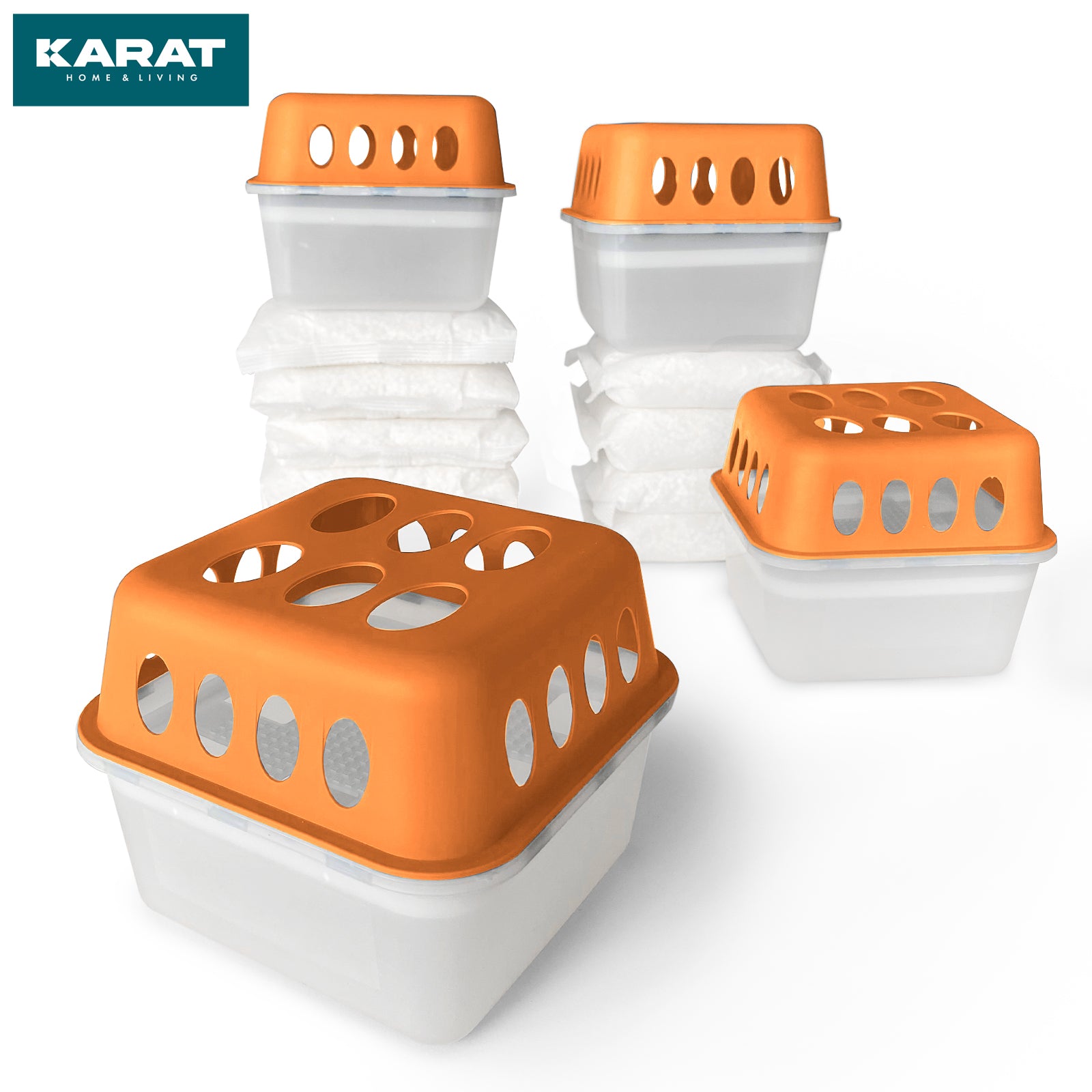 ZESTAW 4 osuszaczy | Osuszacz pokojowy w 6 kolorach i 2 wzorach | Możliwość wielokrotnego napełniania i wielokrotnego użytku