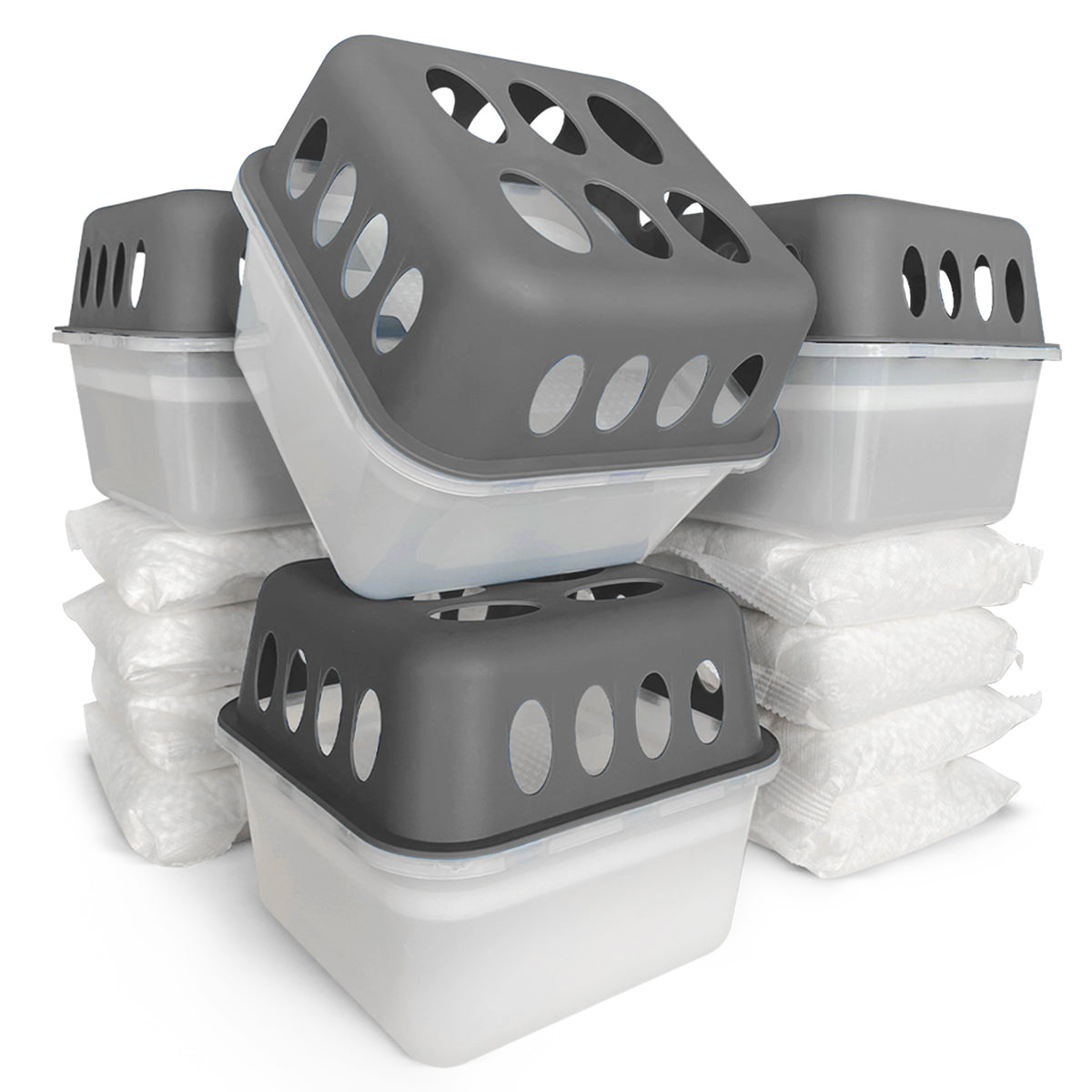 ZESTAW 4 osuszaczy | Osuszacz pokojowy w 6 kolorach i 2 wzorach | Możliwość wielokrotnego napełniania i wielokrotnego użytku