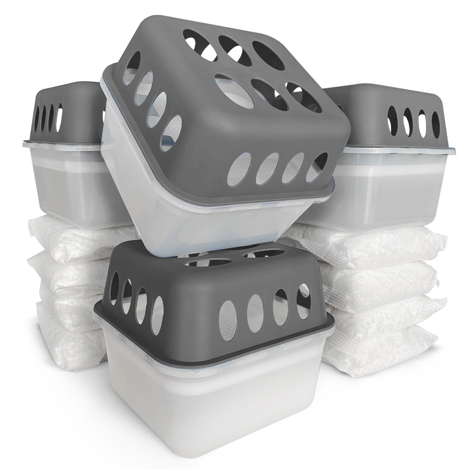 ZESTAW 4 osuszaczy | Osuszacz pokojowy w 6 kolorach i 2 wzorach | Możliwość wielokrotnego napełniania i wielokrotnego użytku