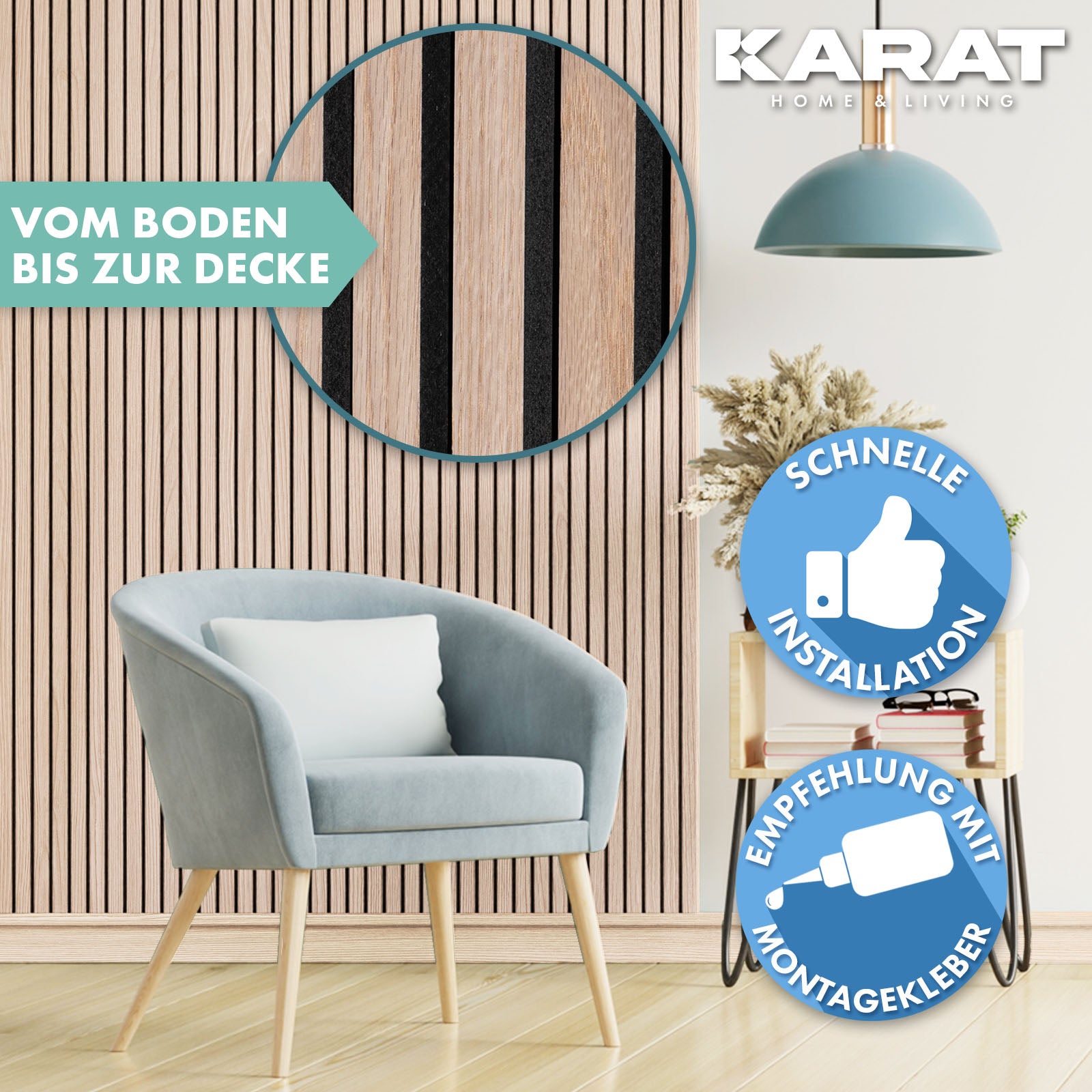 Panele akustyczne o wyglądzie drewna | Ponadczasowy design zapewniający przyjemną akustykę pomieszczenia | Dostępne w 3 wzorach i 2 rozmiarach