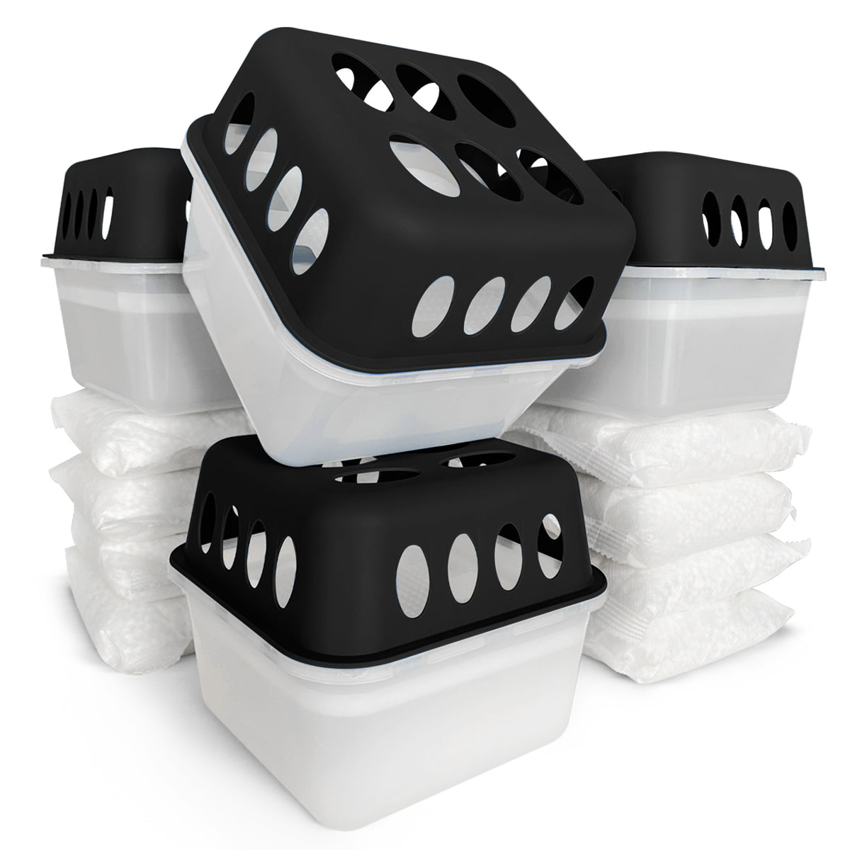 ZESTAW 4 osuszaczy | Osuszacz pokojowy w 6 kolorach i 2 wzorach | Możliwość wielokrotnego napełniania i wielokrotnego użytku