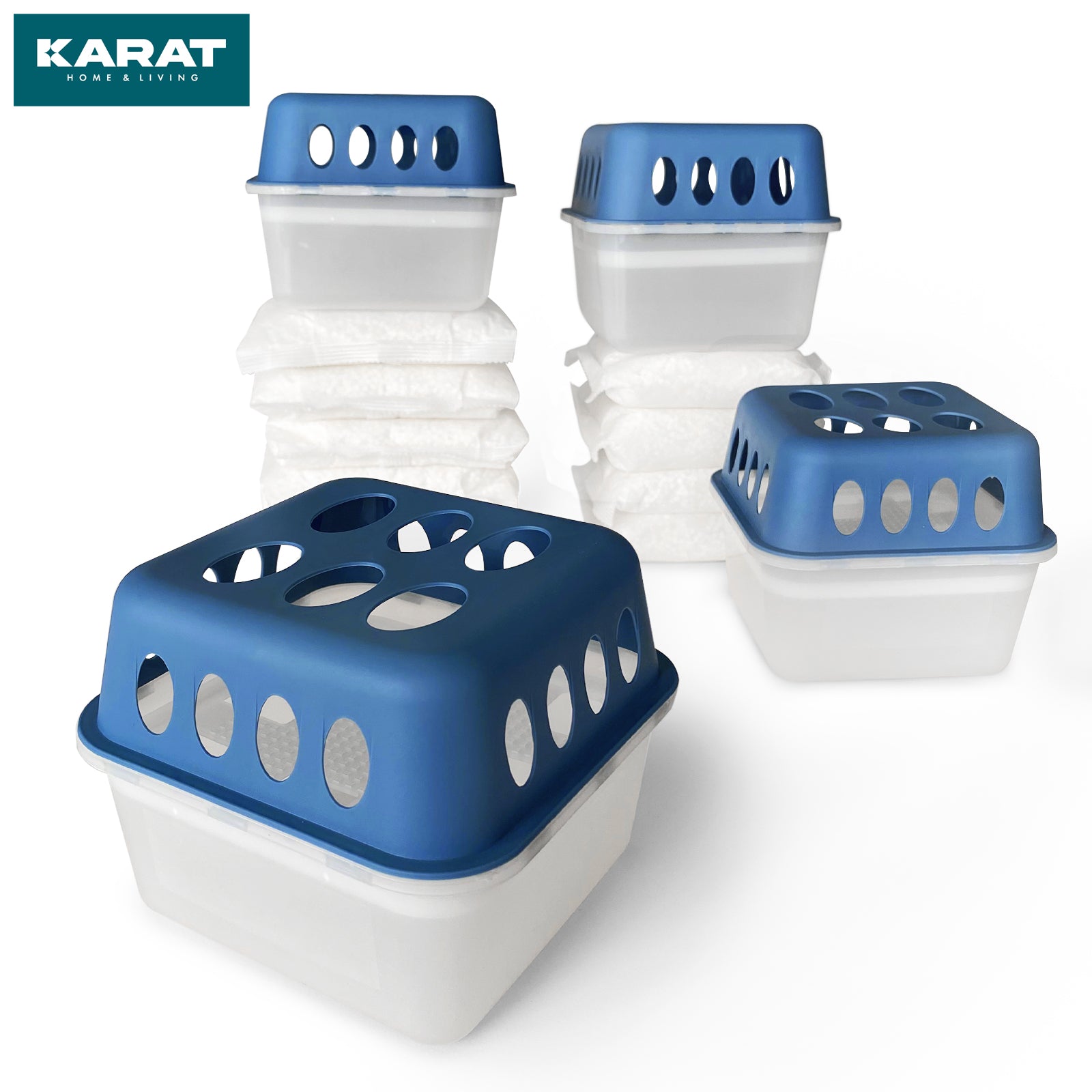 ZESTAW 4 osuszaczy | Osuszacz pokojowy w 6 kolorach i 2 wzorach | Możliwość wielokrotnego napełniania i wielokrotnego użytku