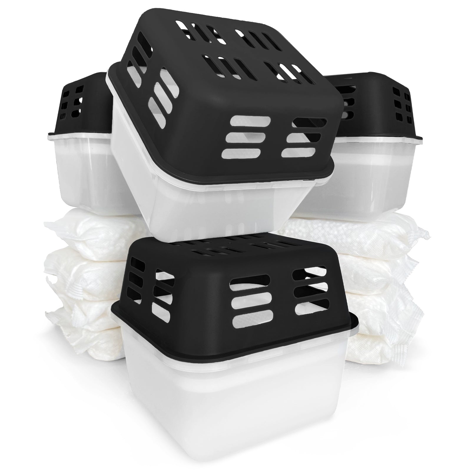 ZESTAW 4 osuszaczy | Osuszacz pokojowy w 6 kolorach i 2 wzorach | Możliwość wielokrotnego napełniania i wielokrotnego użytku