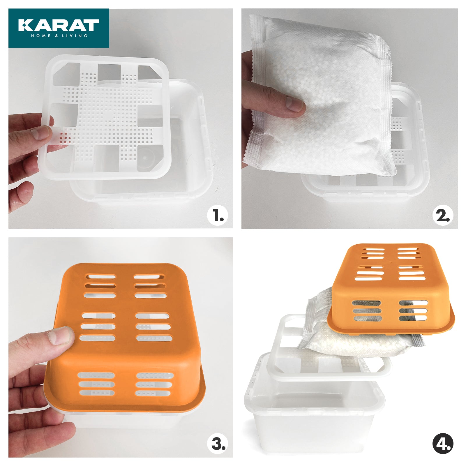 ZESTAW 4 osuszaczy | Osuszacz pokojowy w 6 kolorach i 2 wzorach | Możliwość wielokrotnego napełniania i wielokrotnego użytku