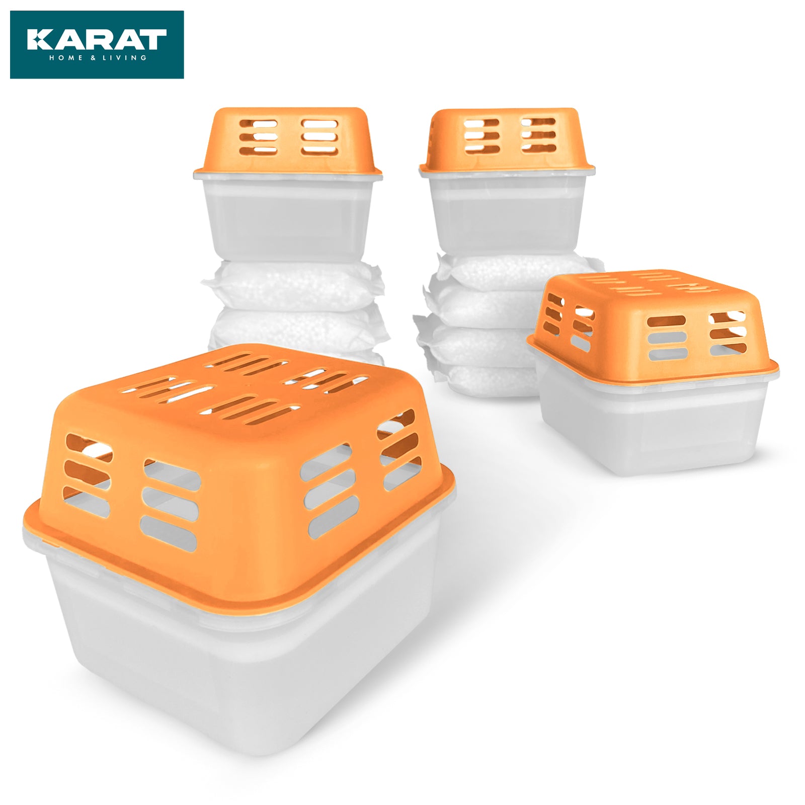 ZESTAW 4 osuszaczy | Osuszacz pokojowy w 6 kolorach i 2 wzorach | Możliwość wielokrotnego napełniania i wielokrotnego użytku