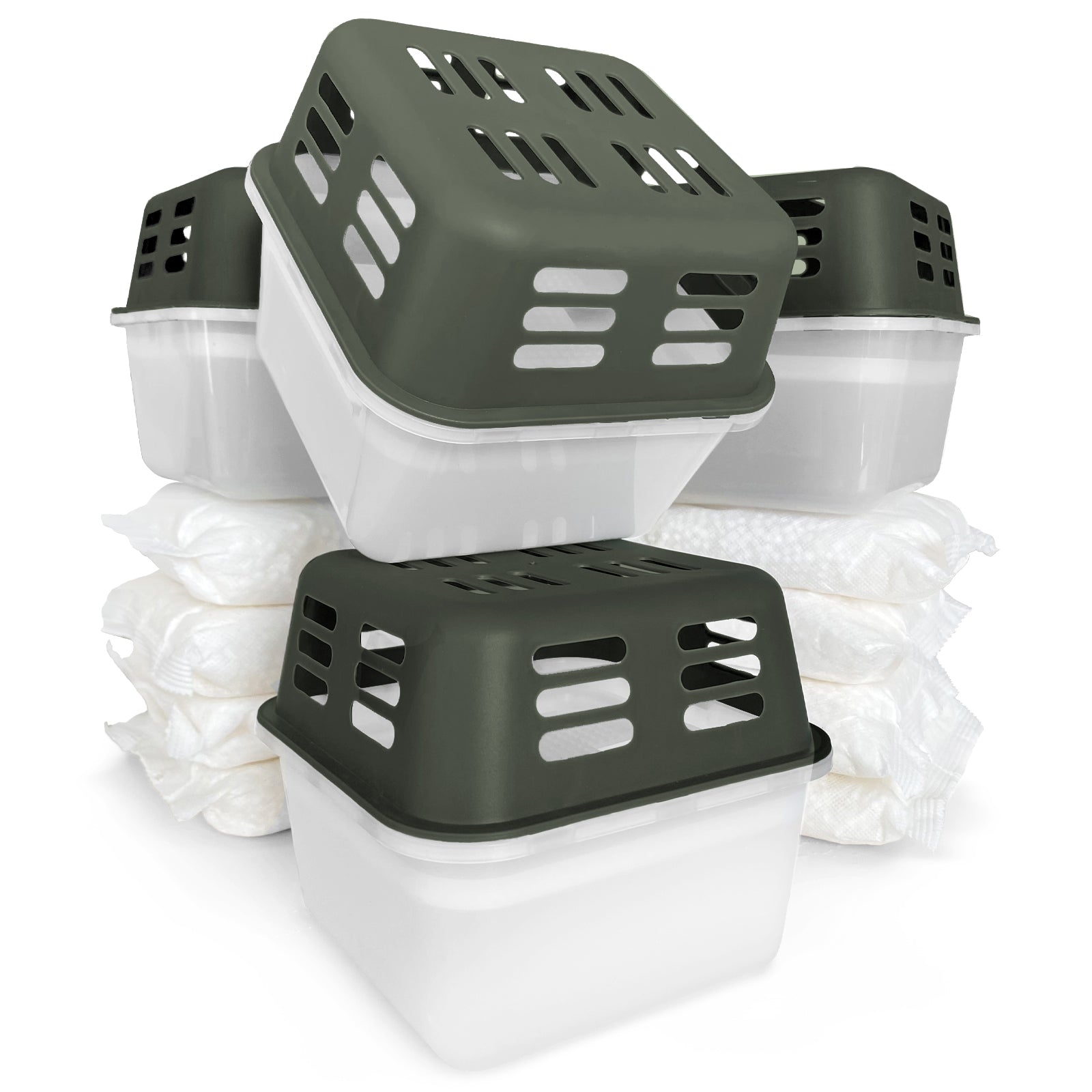 ZESTAW 4 osuszaczy | Osuszacz pokojowy w 6 kolorach i 2 wzorach | Możliwość wielokrotnego napełniania i wielokrotnego użytku