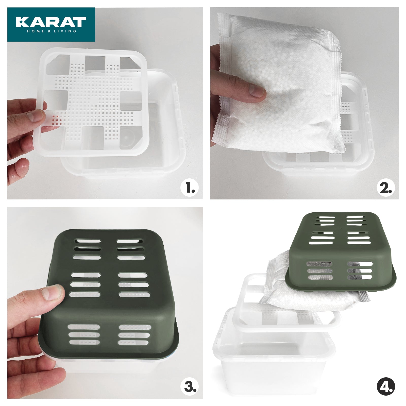 ZESTAW 4 osuszaczy | Osuszacz pokojowy w 6 kolorach i 2 wzorach | Możliwość wielokrotnego napełniania i wielokrotnego użytku