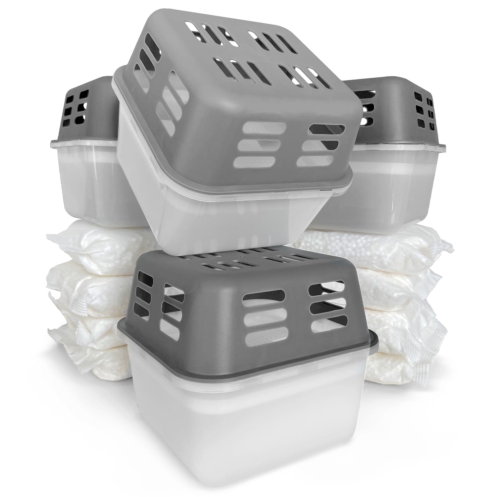 ZESTAW 4 osuszaczy | Osuszacz pokojowy w 6 kolorach i 2 wzorach | Możliwość wielokrotnego napełniania i wielokrotnego użytku