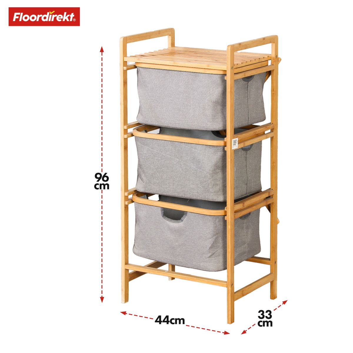 Bambusowy kosz na pranie | Missouri | Stylowy, zrównoważony sortownik prania z 3 przegrodami