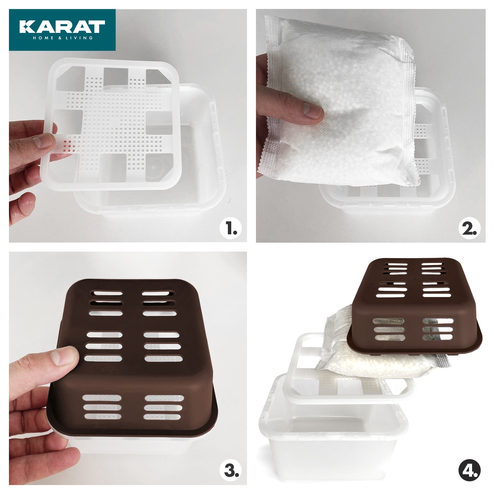 ZESTAW 4 osuszaczy | Osuszacz pokojowy w 6 kolorach i 2 wzorach | Możliwość wielokrotnego napełniania i wielokrotnego użytku