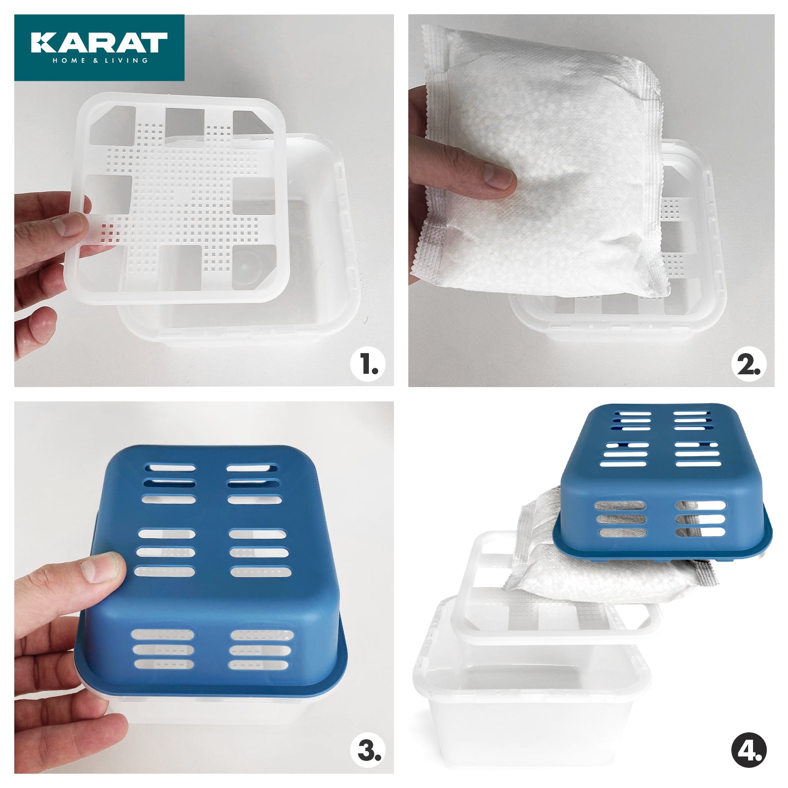 ZESTAW 4 osuszaczy | Osuszacz pokojowy w 6 kolorach i 2 wzorach | Możliwość wielokrotnego napełniania i wielokrotnego użytku