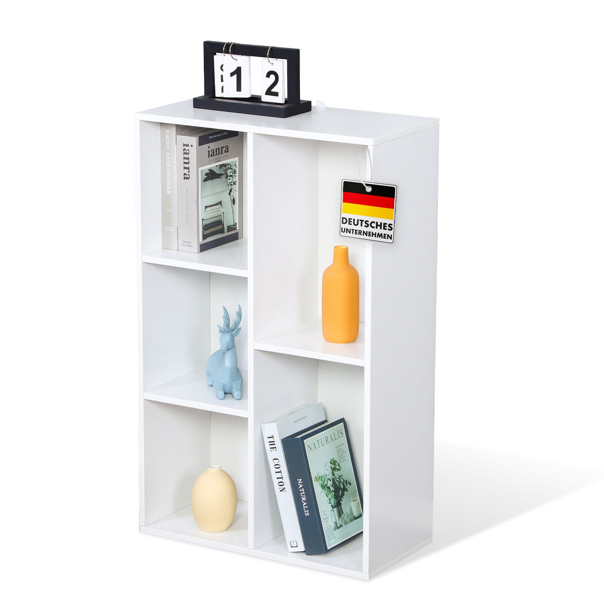 Regał | Arkansas | Biały regał stojący MDF z 5-9 półkami na książki i akcesoria domowe