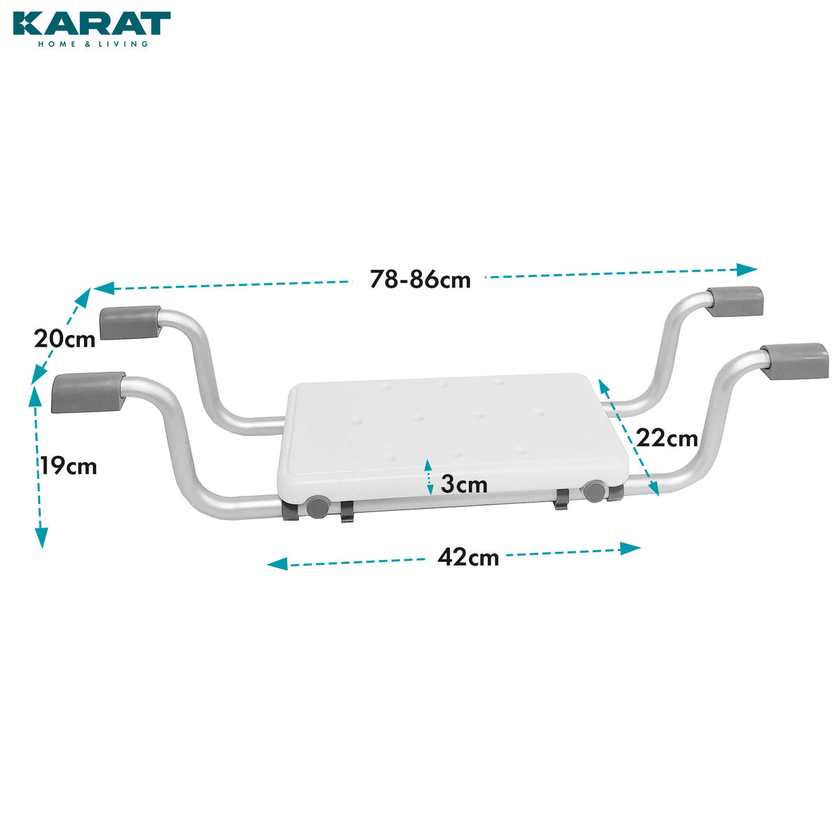 Siedzisko do wanny | Levi | Regulowane siedzisko kąpielowe do 150 kg, aluminium