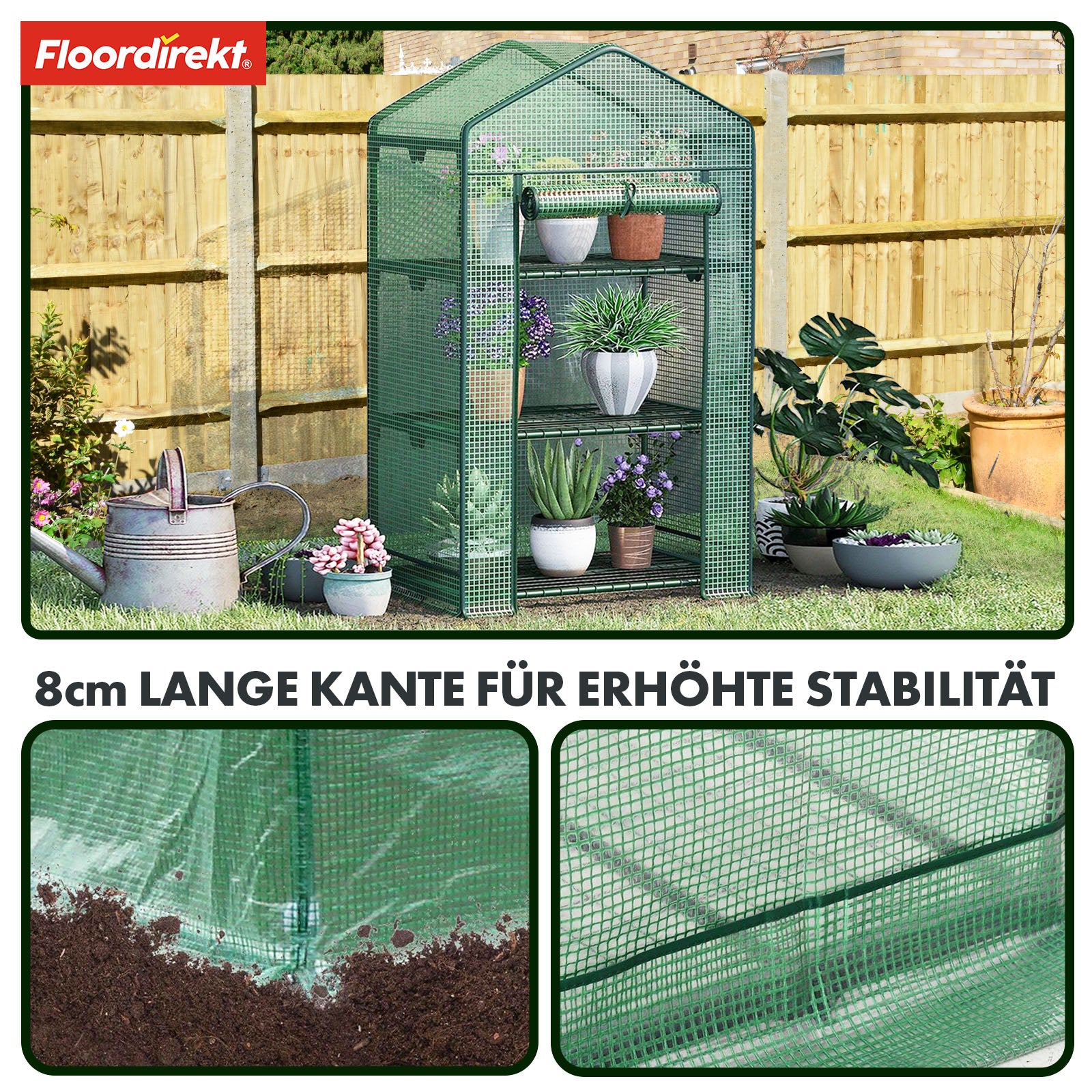 Szklarnia | Bloom | Odporna na warunki atmosferyczne szklarnia z solidną stalową ramą | Kompaktowy domek na rośliny z 2, 3 lub 4 półkami do wyboru