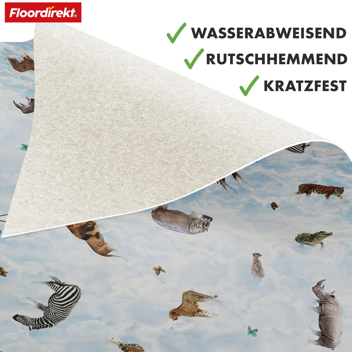 Podłogi CV 3D | Clouds Safari | Podłogi winylowe z realistycznym wzorem zwierząt i chmur