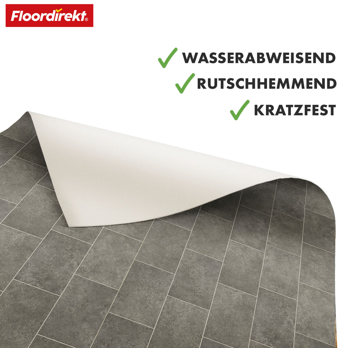 Podłogi CV | Kent 968M | Wytrzymała podłoga winylowa o realistycznym wyglądzie płytek kamiennych do kuchni, łazienek i pomieszczeń mieszkalnych