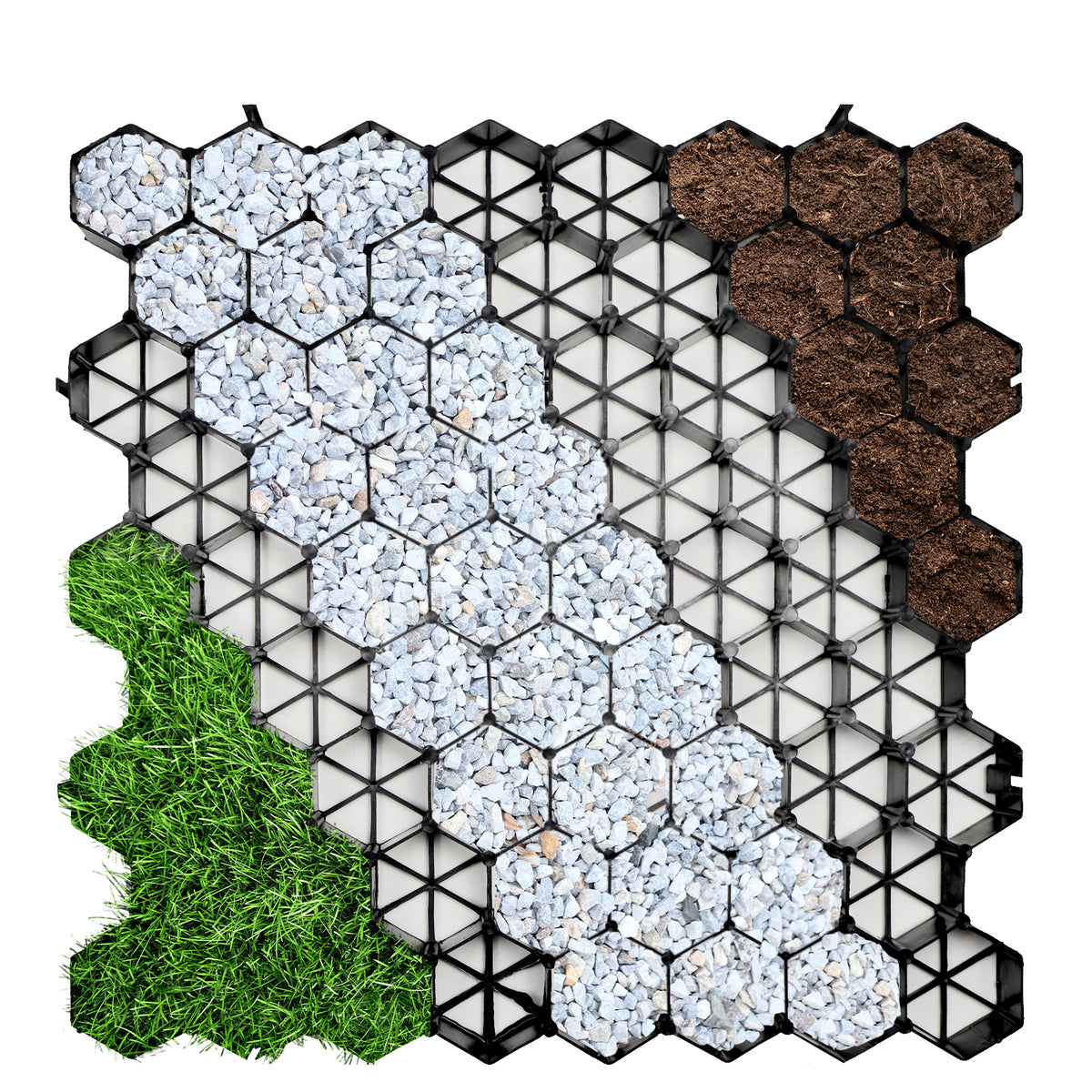Siatka | Płyta padokowa do wzmocnienia podłoża | Twardy materiał | Dostępne w dwóch wariantach kolorystycznych | 50 x 50 cm