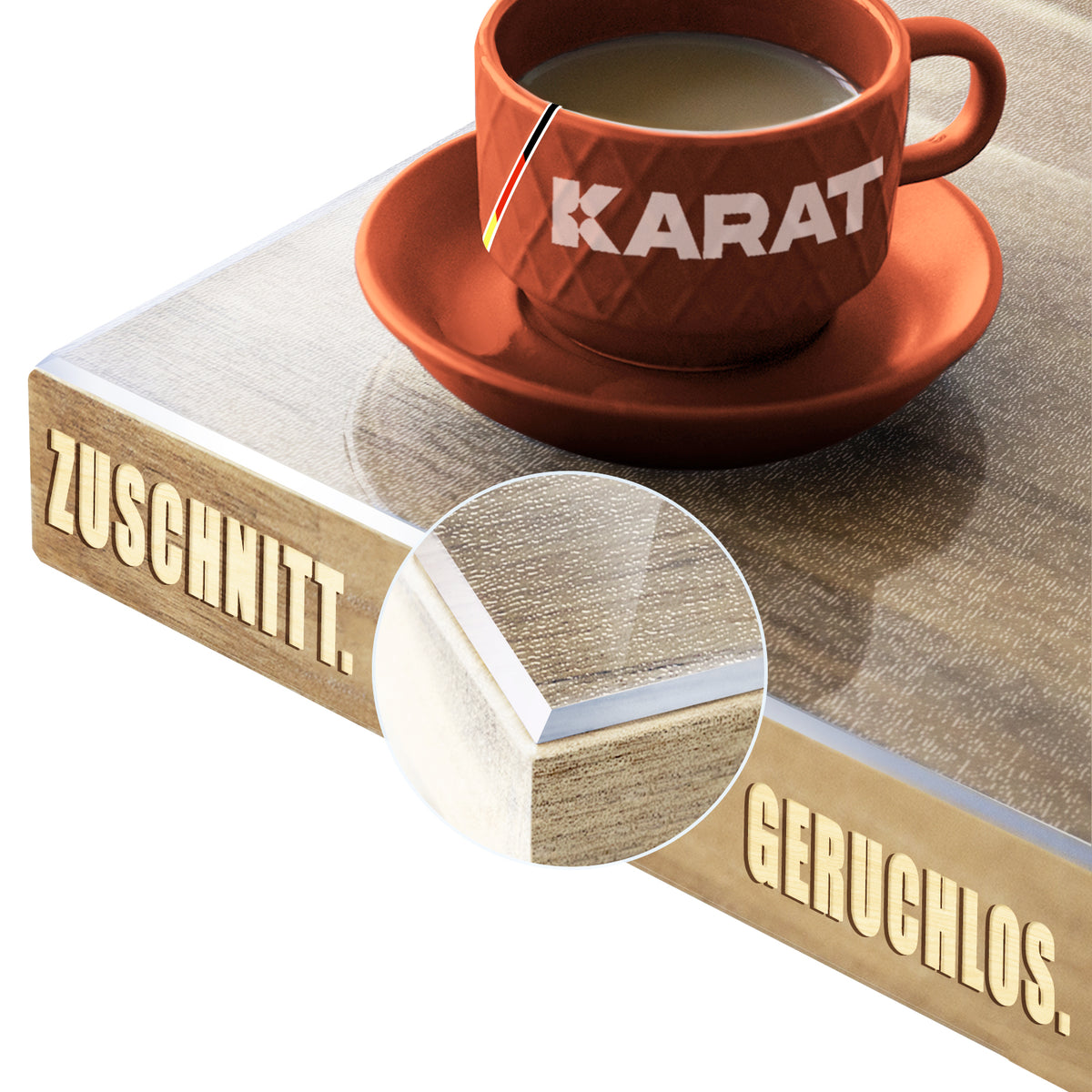 Przezroczysta matowa folia stołowa ze ściętą krawędzią | Imperial | Wodoodporna folia ochronna do stołów | Cięcie na zamówienie