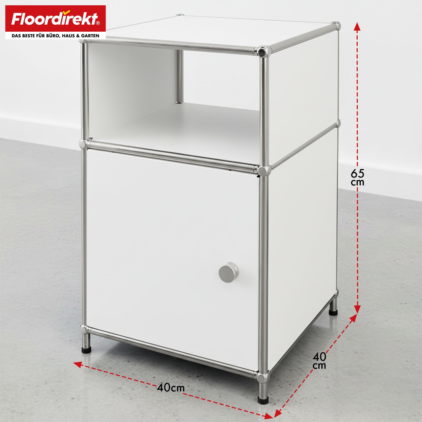 Regał metalowy | Concept Epure MK-040 | 3-poziomowy regał do przechowywania z drzwiami i półkami | Dostępny w kilku kolorach