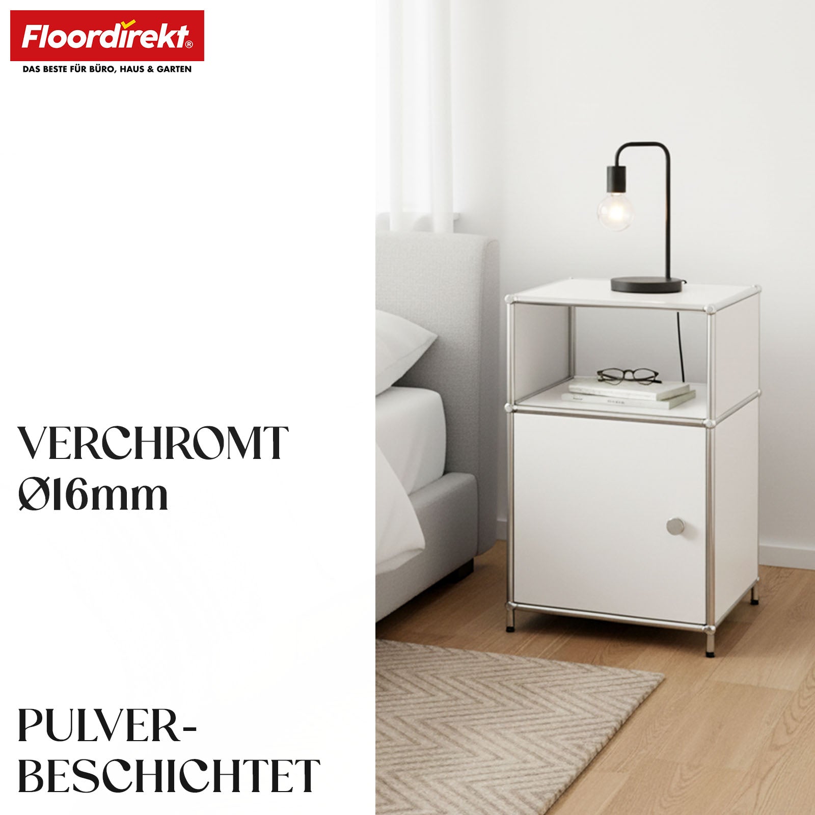 Regał metalowy | Concept Epure MK-040 | 3-poziomowy regał do przechowywania z drzwiami i półkami | Dostępny w kilku kolorach