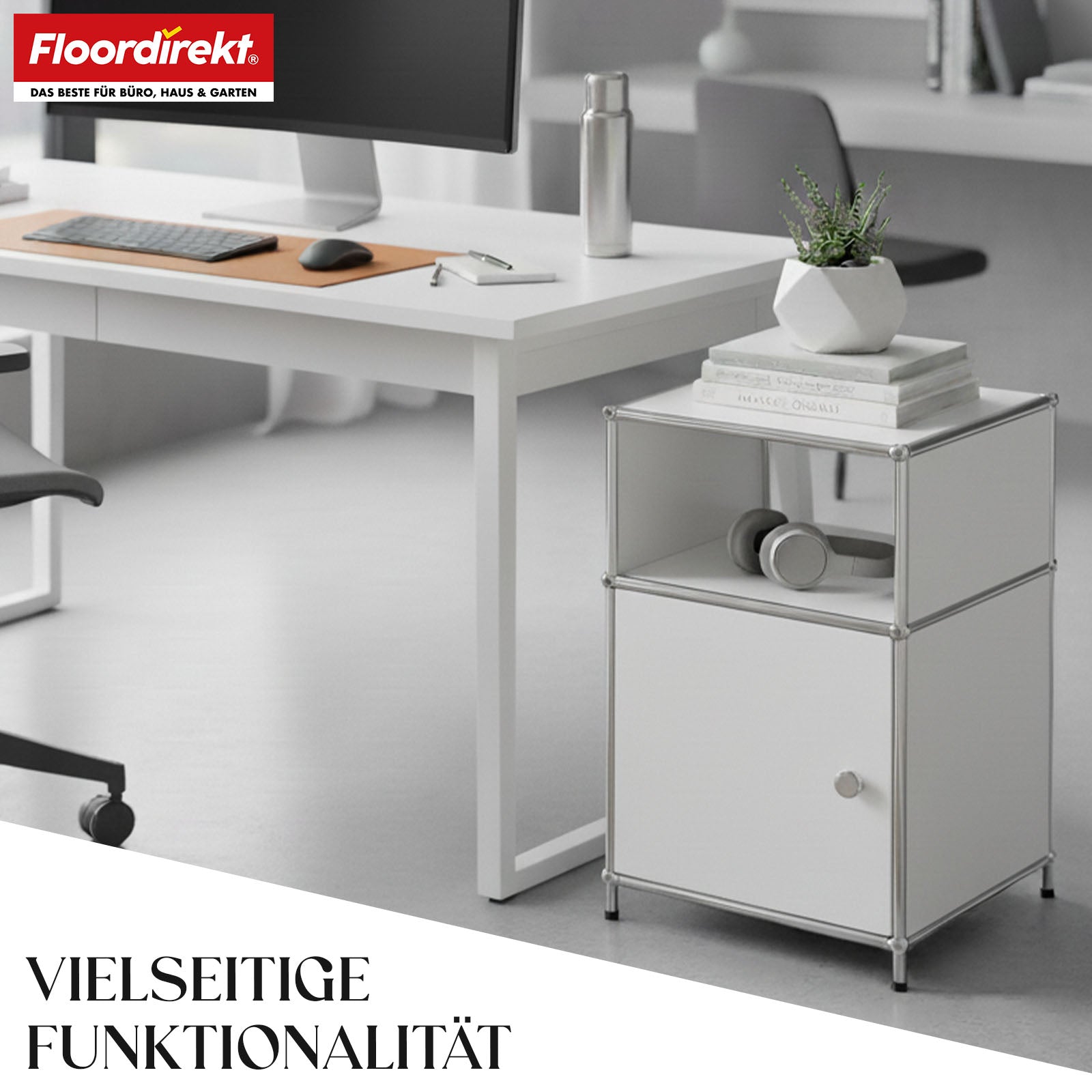 Regał metalowy | Concept Epure MK-040 | 3-poziomowy regał do przechowywania z drzwiami i półkami | Dostępny w kilku kolorach