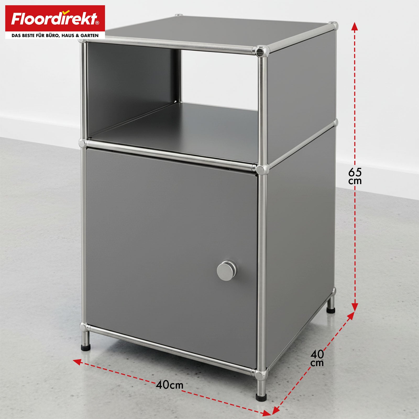 Regał metalowy | Concept Epure MK-040 | 3-poziomowy regał do przechowywania z drzwiami i półkami | Dostępny w kilku kolorach