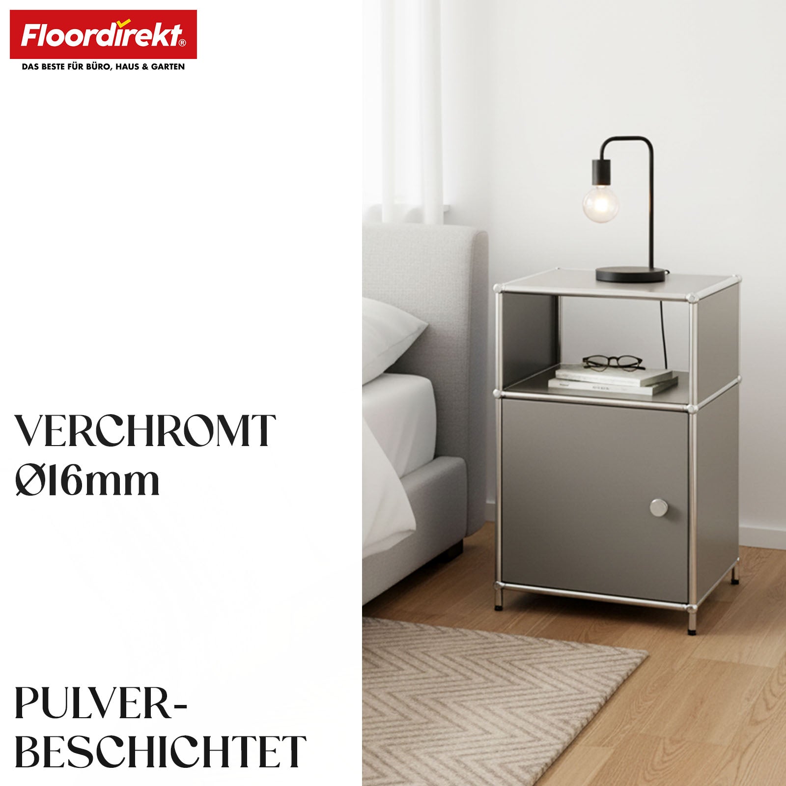 Regał metalowy | Concept Epure MK-040 | 3-poziomowy regał do przechowywania z drzwiami i półkami | Dostępny w kilku kolorach
