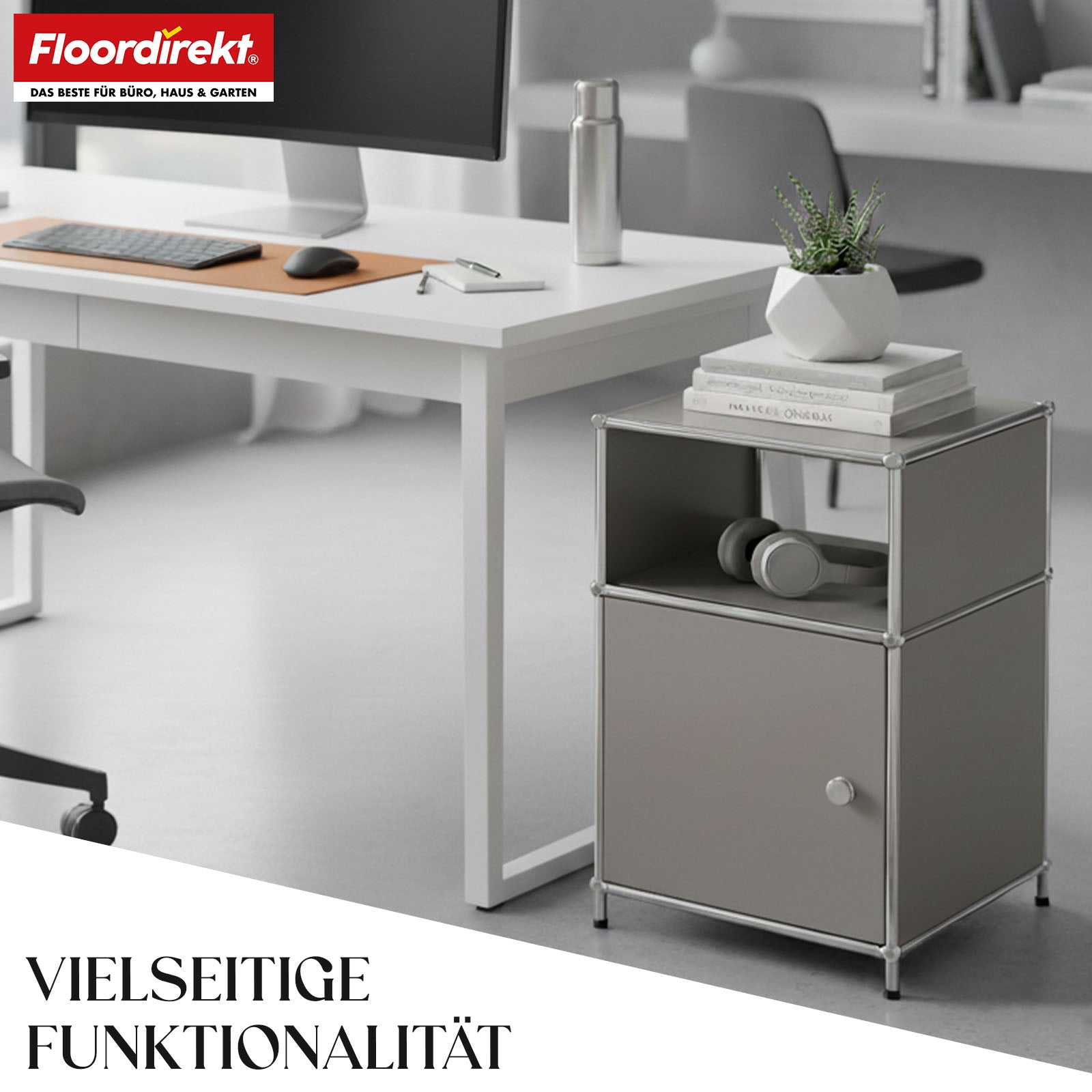 Regał metalowy | Concept Epure MK-040 | 3-poziomowy regał do przechowywania z drzwiami i półkami | Dostępny w kilku kolorach