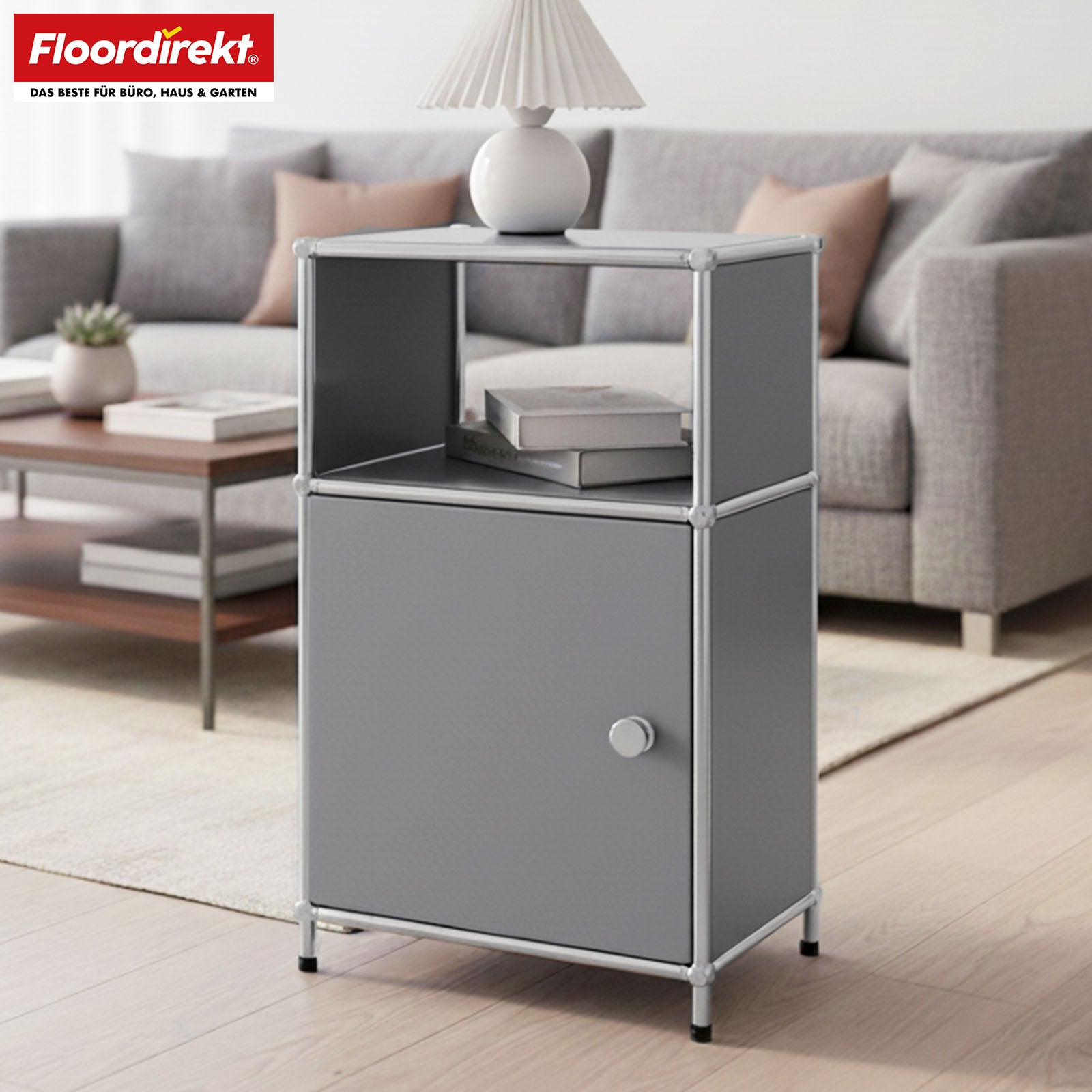 Regał metalowy | Concept Epure MK-040 | 3-poziomowy regał do przechowywania z drzwiami i półkami | Dostępny w kilku kolorach