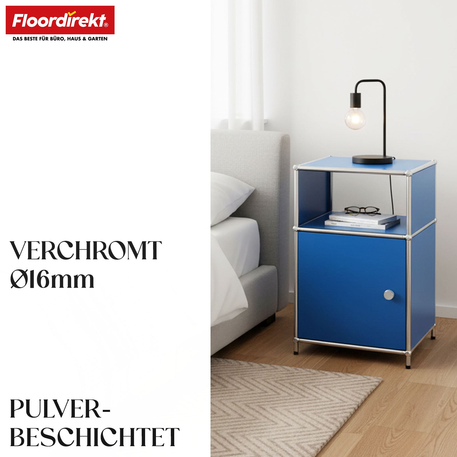 Regał metalowy | Concept Epure MK-040 | 3-poziomowy regał do przechowywania z drzwiami i półkami | Dostępny w kilku kolorach