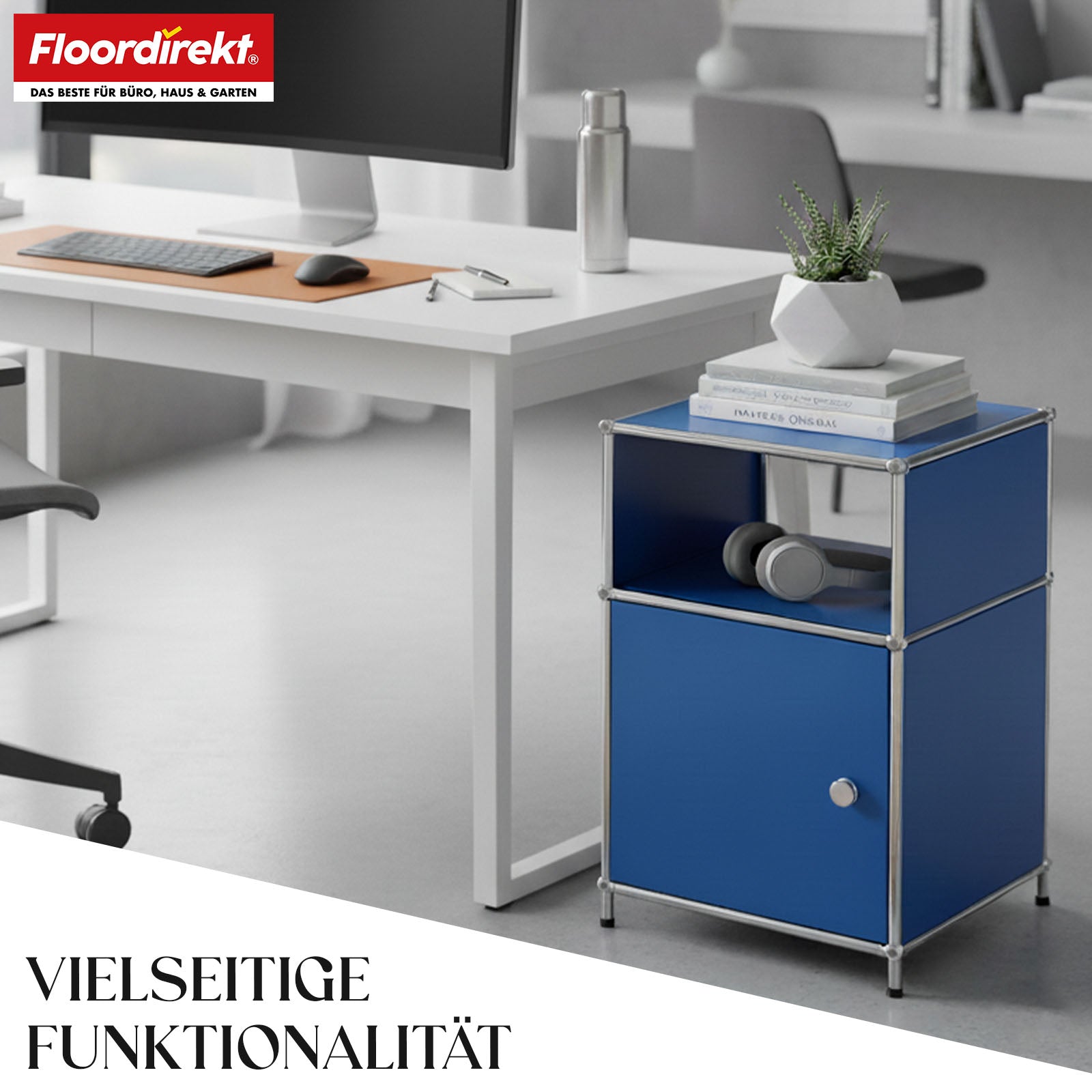 Regał metalowy | Concept Epure MK-040 | 3-poziomowy regał do przechowywania z drzwiami i półkami | Dostępny w kilku kolorach
