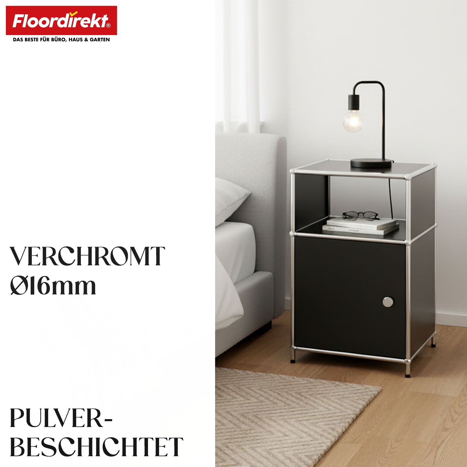 Regał metalowy | Concept Epure MK-040 | 3-poziomowy regał do przechowywania z drzwiami i półkami | Dostępny w kilku kolorach