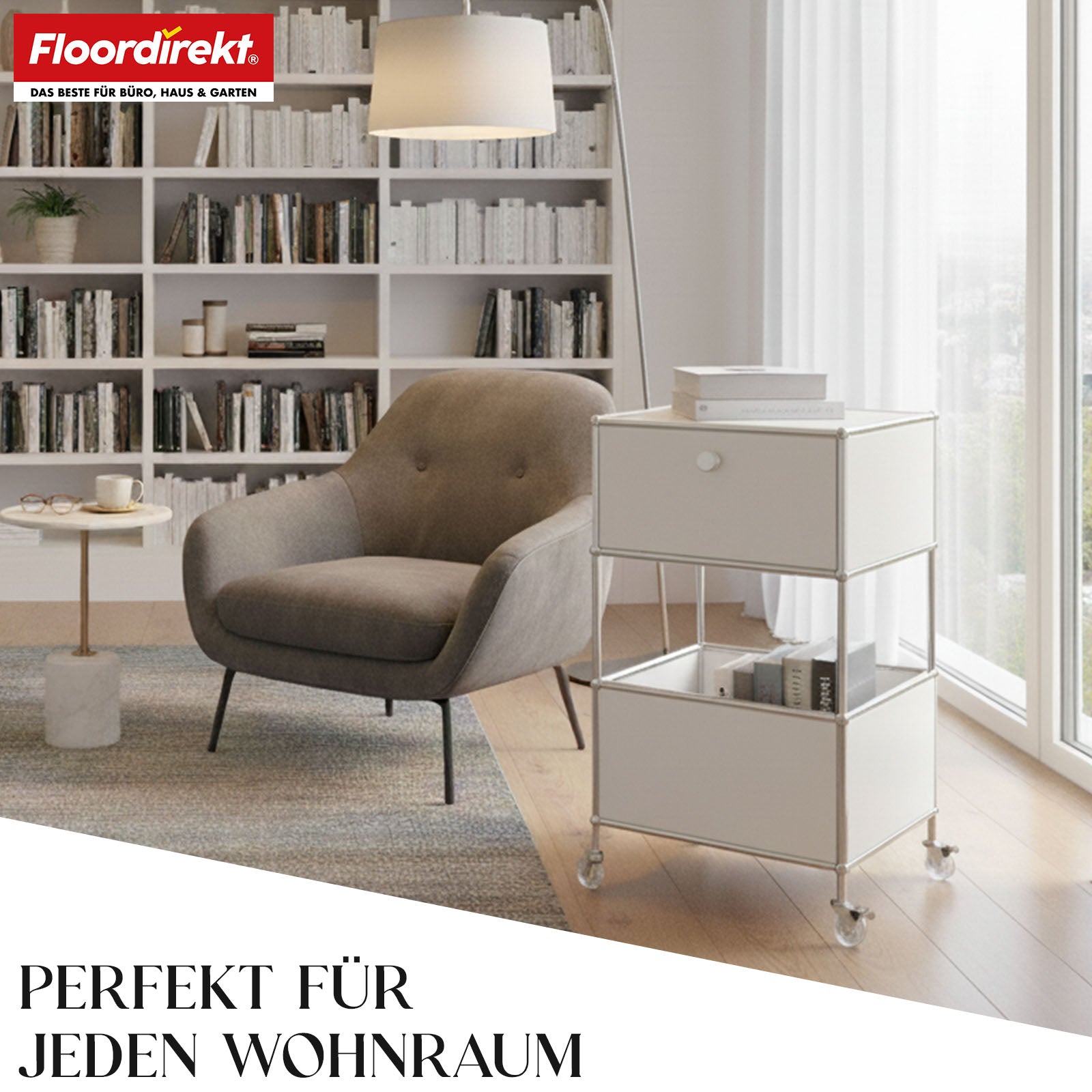 Regał metalowy | Concept Epure MK-145 | 3-poziomowy kontener na kółkach z szufladą i półkami | Dostępny w kilku kolorach