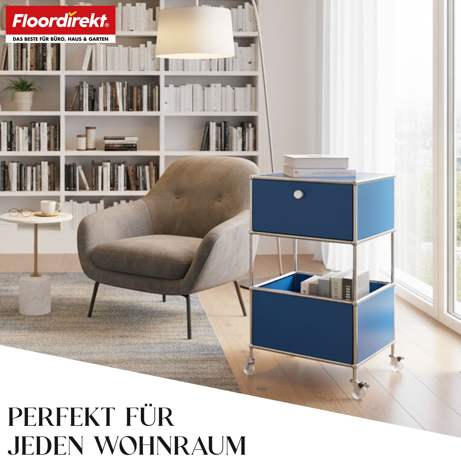 Regał metalowy | Concept Epure MK-145 | 3-poziomowy kontener na kółkach z szufladą i półkami | Dostępny w kilku kolorach