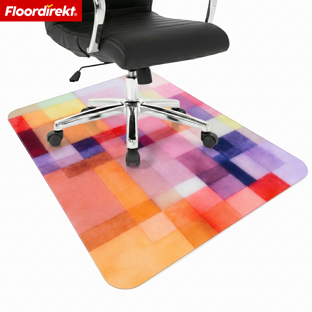 Designowa mata ochronna na podłogę | Wytrzymała podkładka pod krzesło biurowe ze specjalnego PVC do biura i home office | 80 x 118 cm