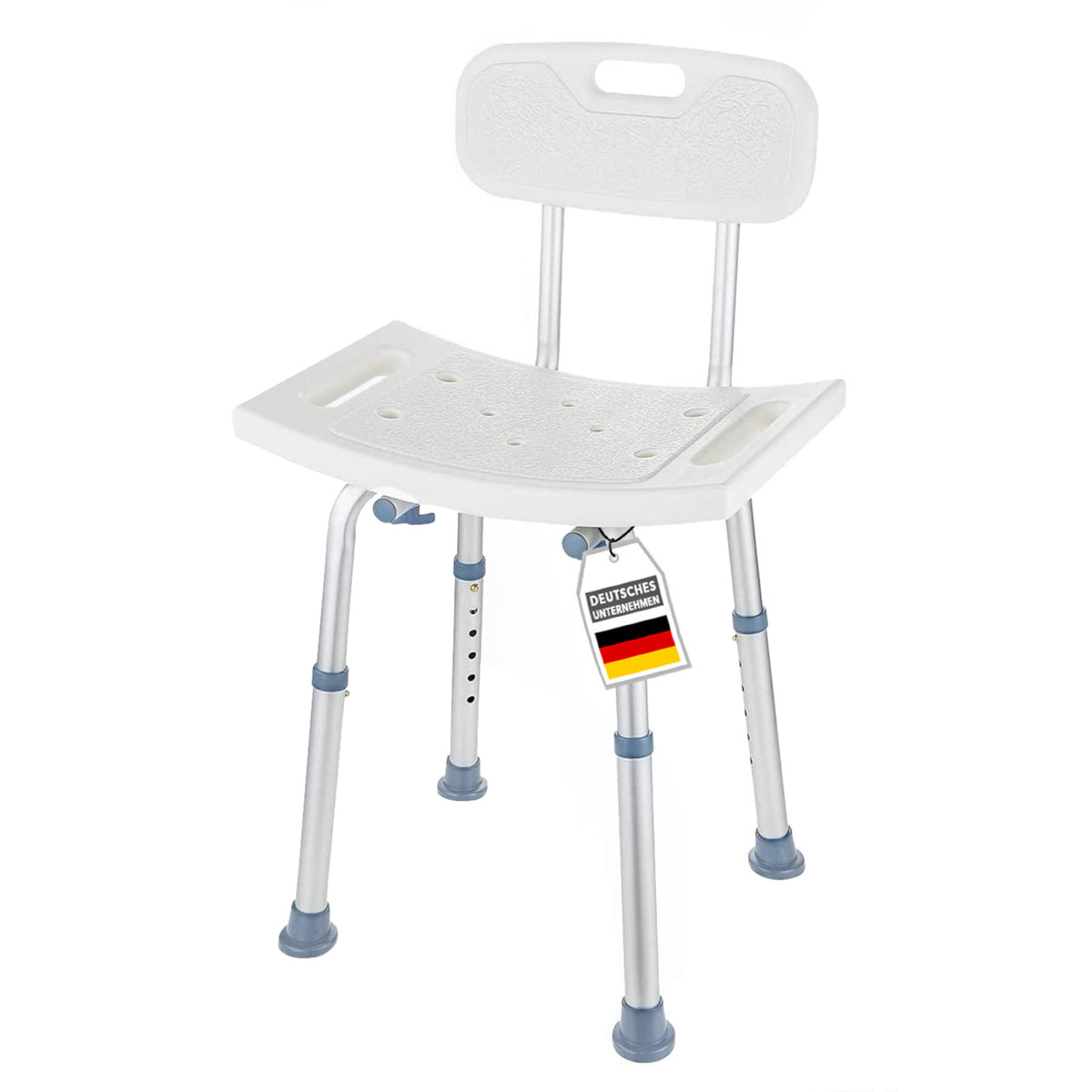 Stołek prysznicowy | Jonah | Regulowany stołek łazienkowy z oparciem do 150 kg