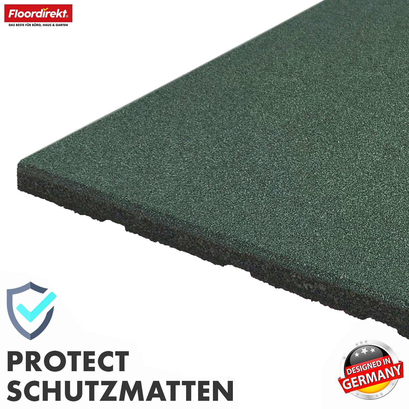 Mata zabezpieczająca przed upadkiem | Play Protect | Antypoślizgowa, wytrzymała gumowa ochrona podłogi | Różne grubości i kolory | 50 x 50 cm