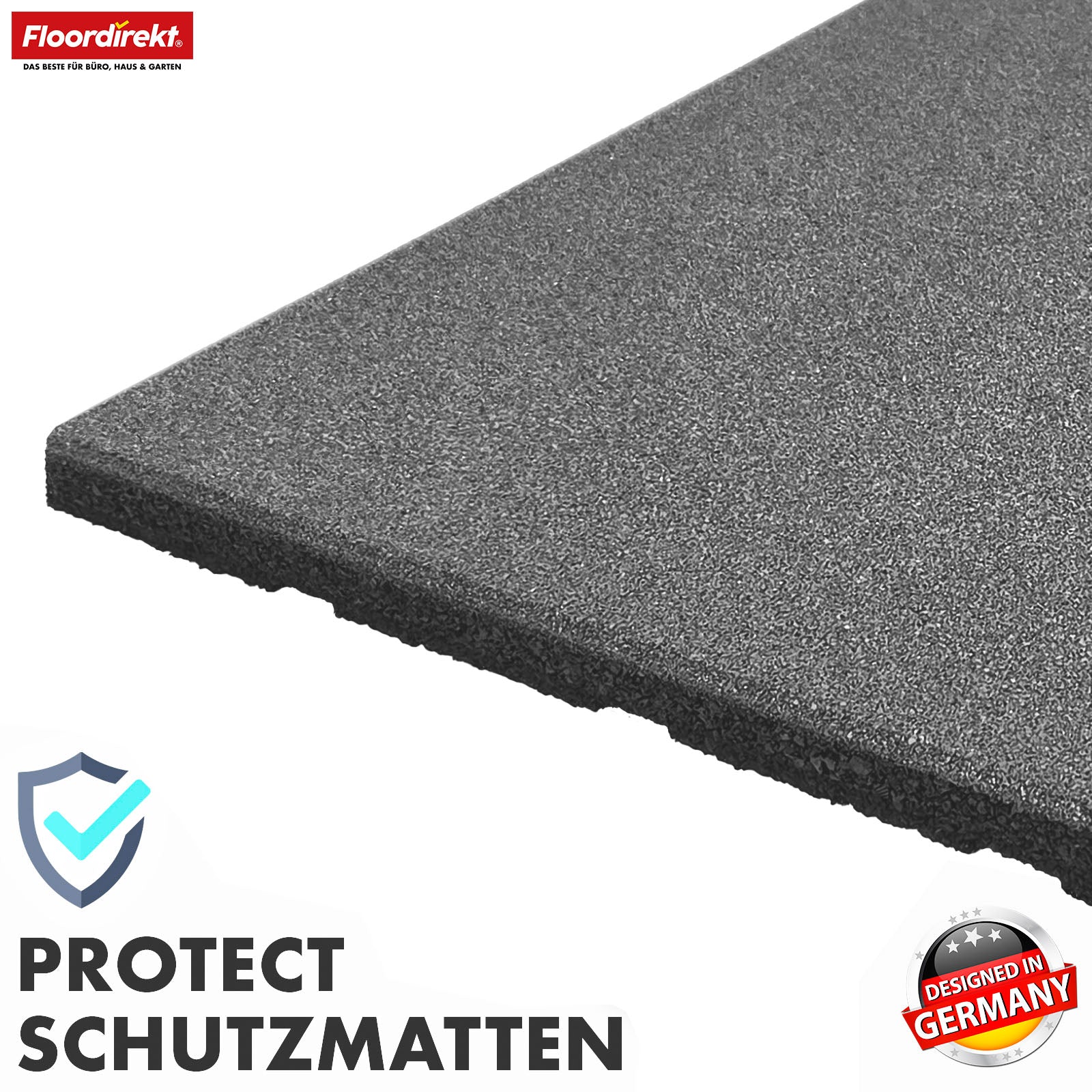 Mata zabezpieczająca przed upadkiem | Play Protect | Antypoślizgowa, wytrzymała gumowa ochrona podłogi | Różne grubości i kolory | 50 x 50 cm