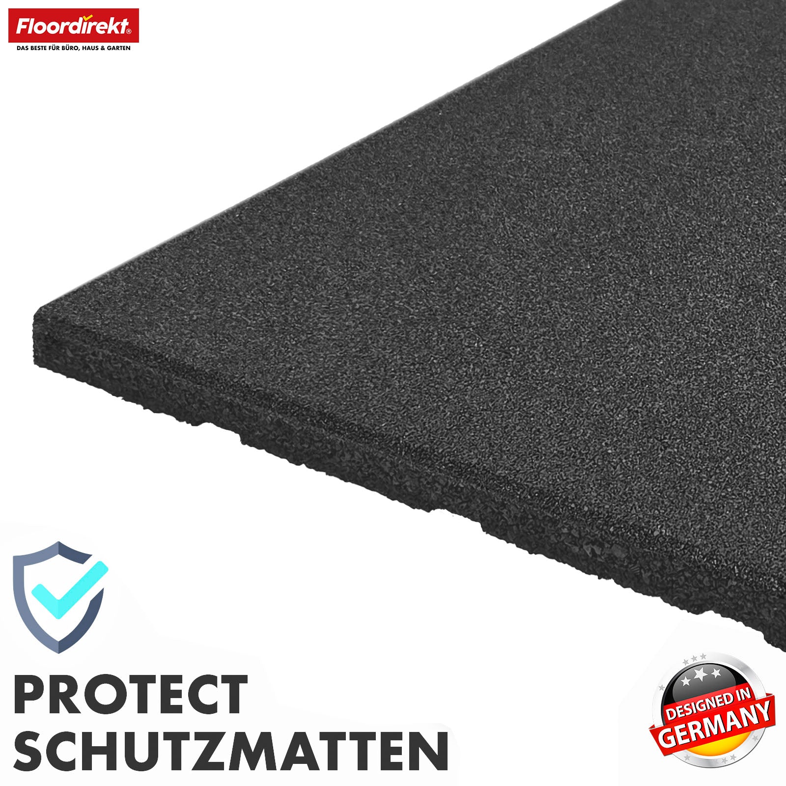 Mata zabezpieczająca przed upadkiem | Play Protect | Antypoślizgowa, wytrzymała gumowa ochrona podłogi | Różne grubości i kolory | 50 x 50 cm
