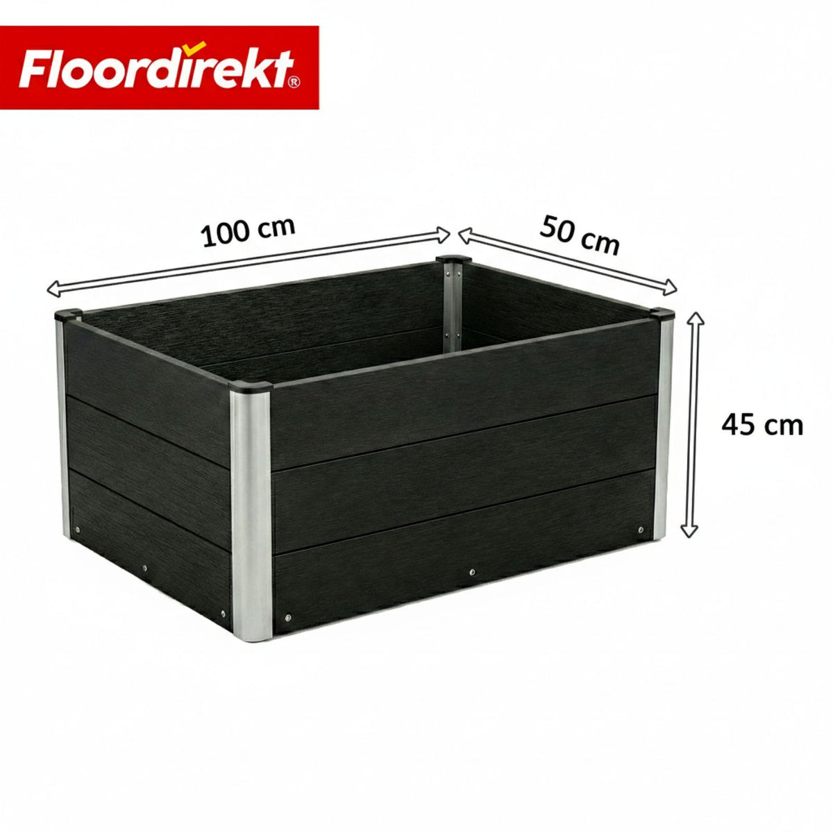 Podwyższona grządka WPC | Paros | Antracyt | Odporna na warunki atmosferyczne & trwała | Do ogrodu i na taras | Różne rozmiary