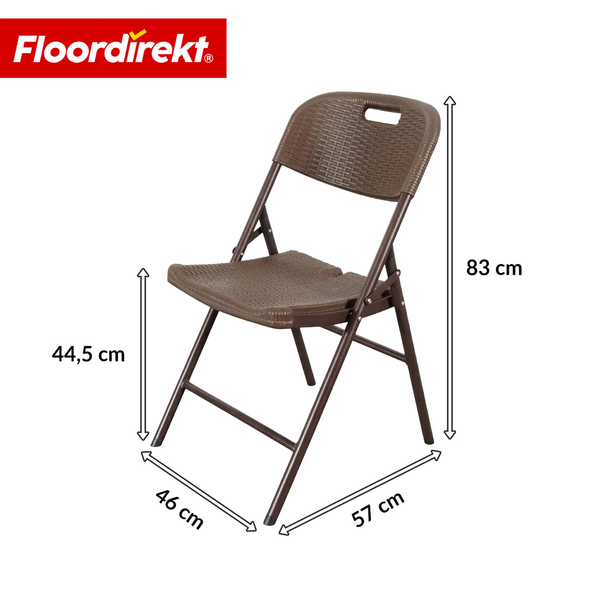 Krzesło składane 2-częściowy zestaw | Niigata | Brązowe krzesło ogrodowe składane w stylu rattanowym