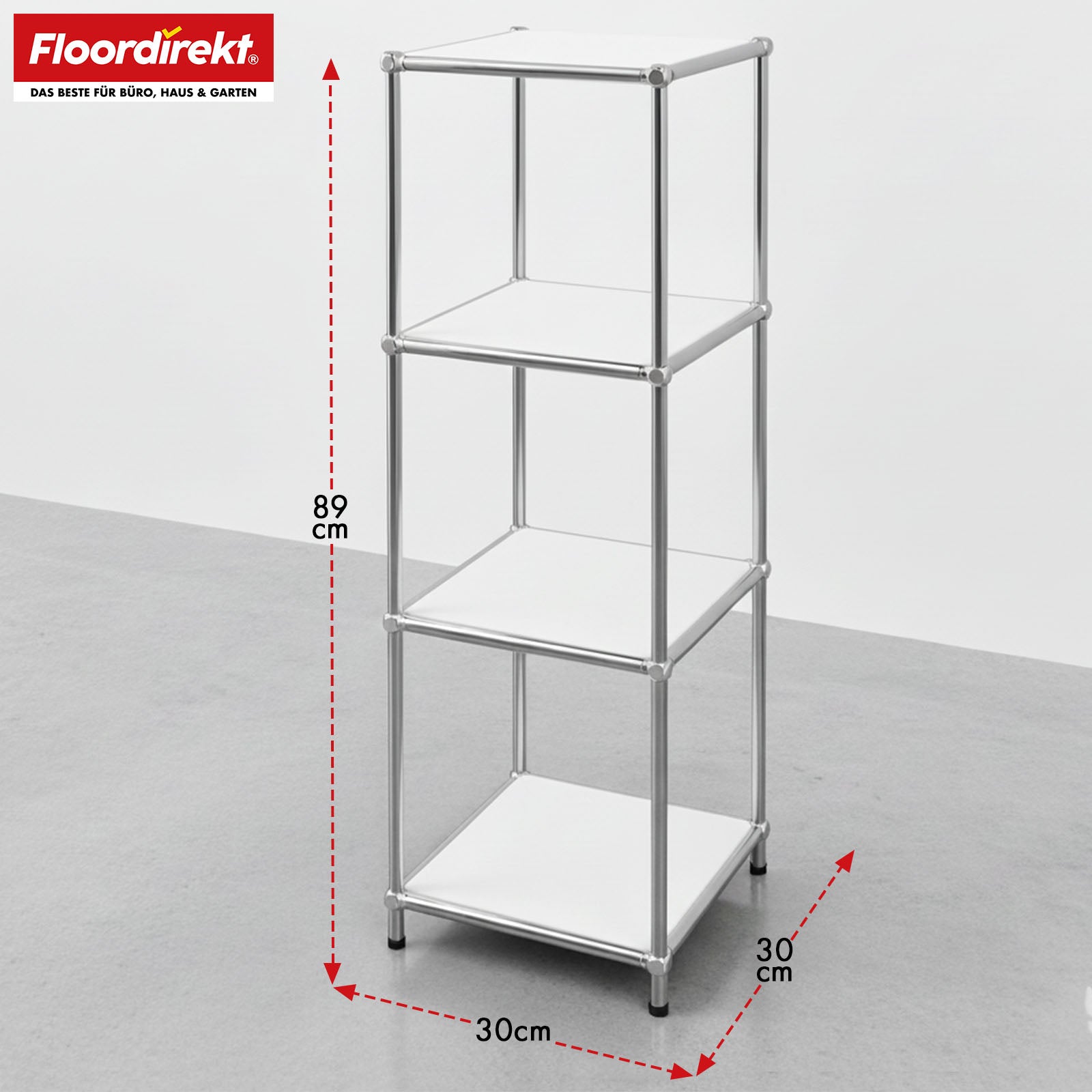 Regał metalowy | Concept Epure MK-005 | 4-poziomowy regał z otwartymi półkami | Dostępny w kilku kolorach
