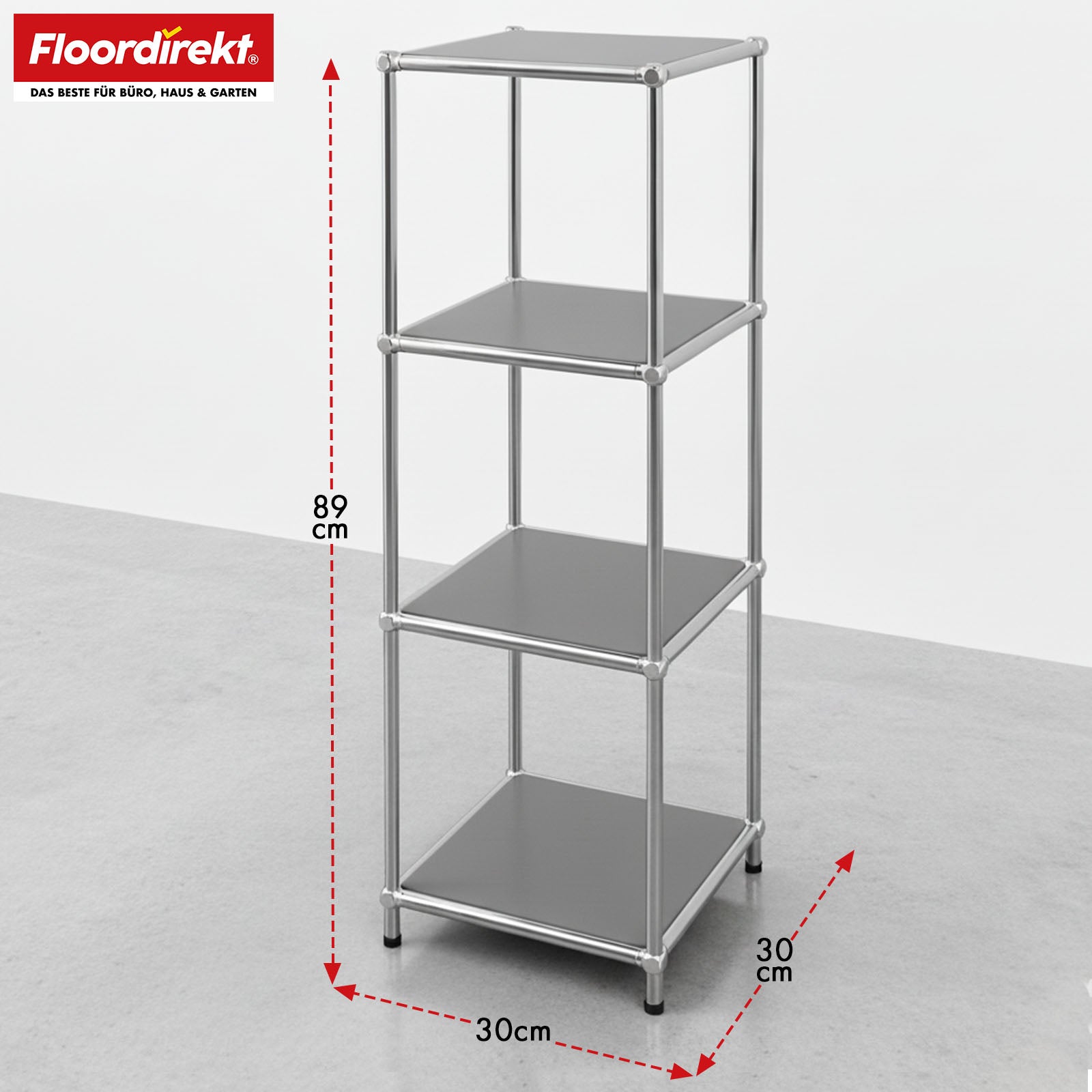 Regał metalowy | Concept Epure MK-005 | 4-poziomowy regał z otwartymi półkami | Dostępny w kilku kolorach