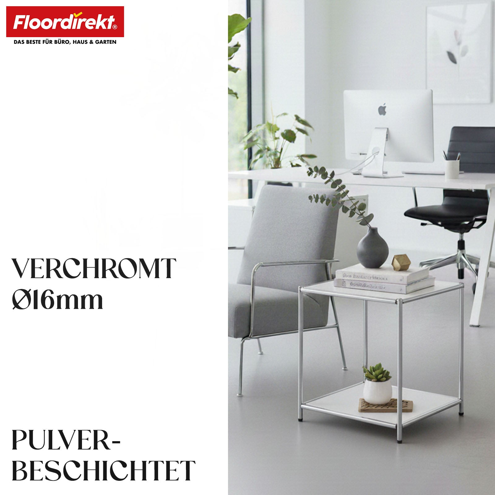 Regał metalowy | Concept Epure MK-012 | Otwarty regał pomocniczy i do przechowywania z 2 półkami | Dostępny w kilku kolorach