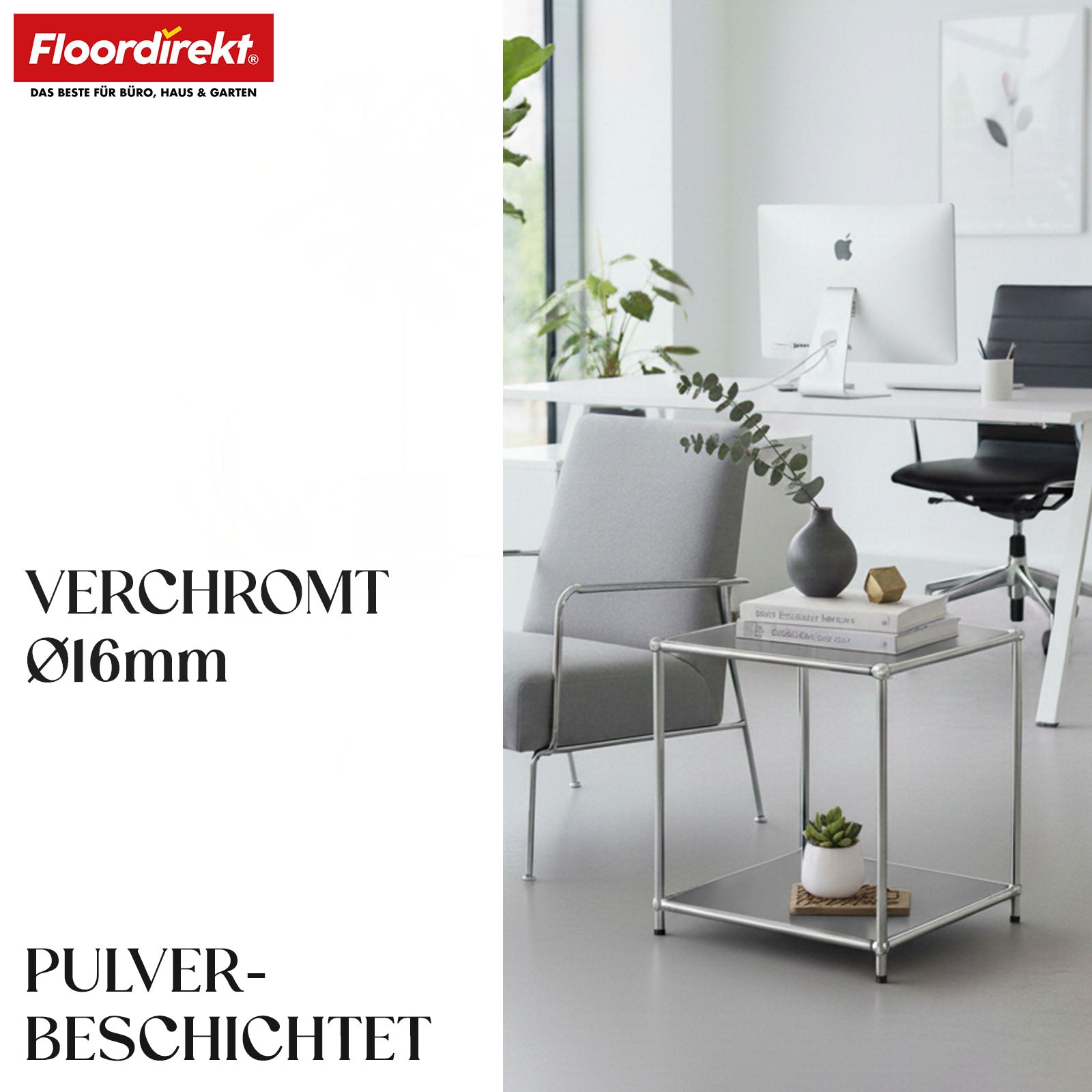Regał metalowy | Concept Epure MK-012 | Otwarty regał pomocniczy i do przechowywania z 2 półkami | Dostępny w kilku kolorach