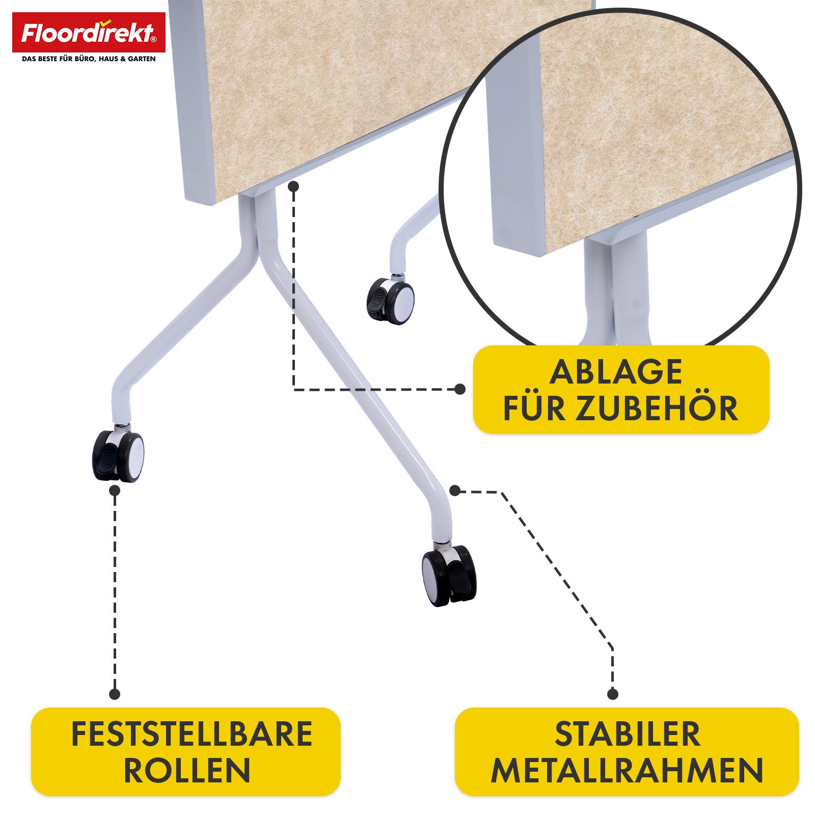 Mobilna tablica prezentacyjna | Giant | Dwustronna tablica filcowa 80 x 120 cm z blokowanymi kółkami i półką | Dostępna w kilku kolorach