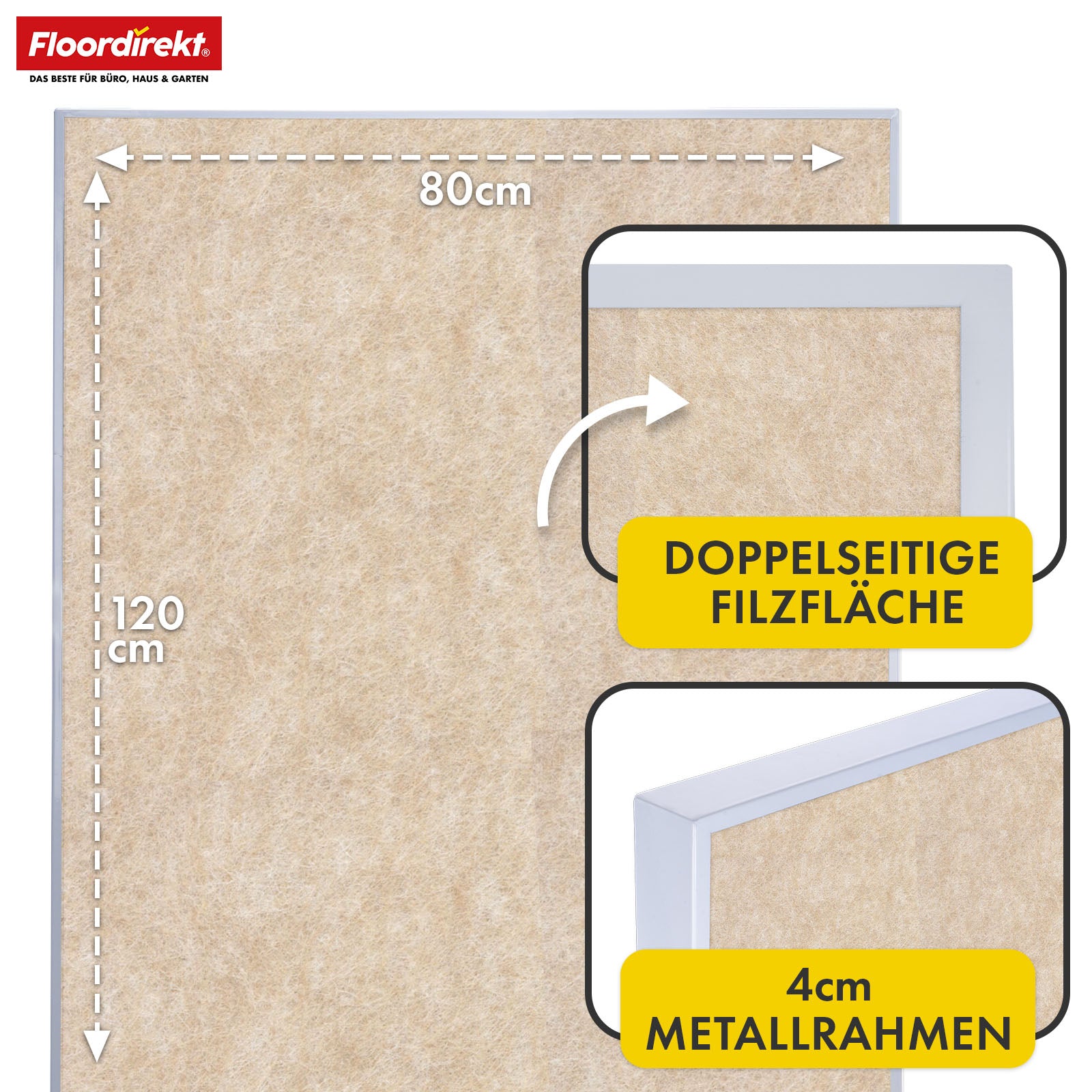 Mobilna tablica prezentacyjna | Giant | Dwustronna tablica filcowa 80 x 120 cm z blokowanymi kółkami i półką | Dostępna w kilku kolorach