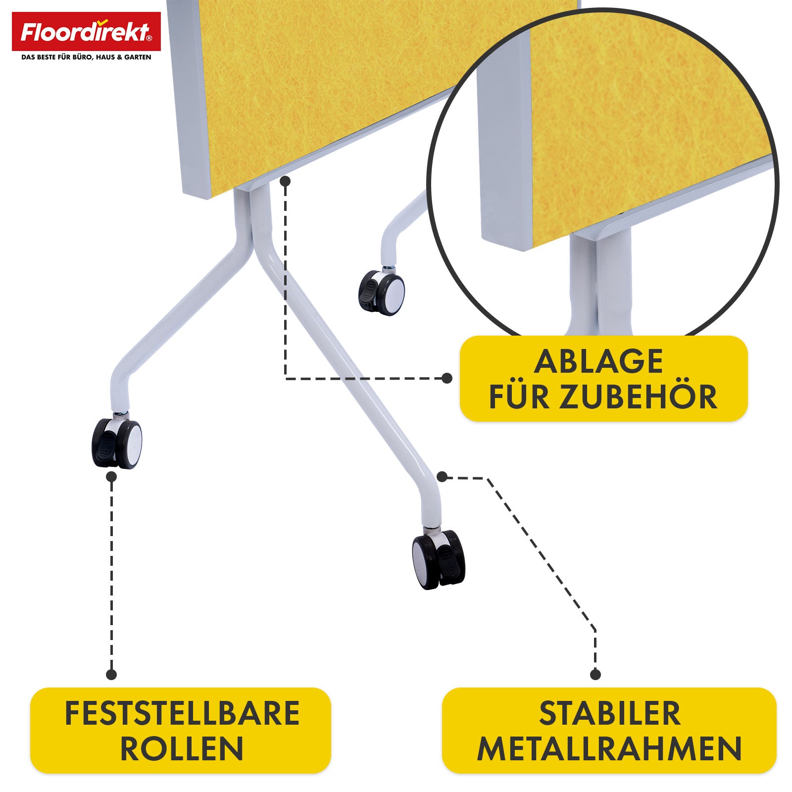 Mobilna tablica prezentacyjna | Giant | Dwustronna tablica filcowa 80 x 120 cm z blokowanymi kółkami i półką | Dostępna w kilku kolorach