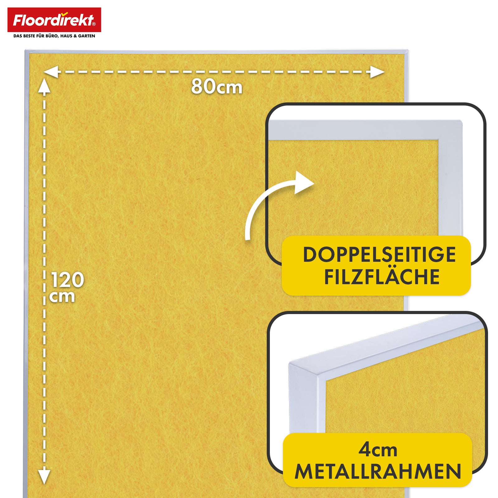 Mobilna tablica prezentacyjna | Giant | Dwustronna tablica filcowa 80 x 120 cm z blokowanymi kółkami i półką | Dostępna w kilku kolorach