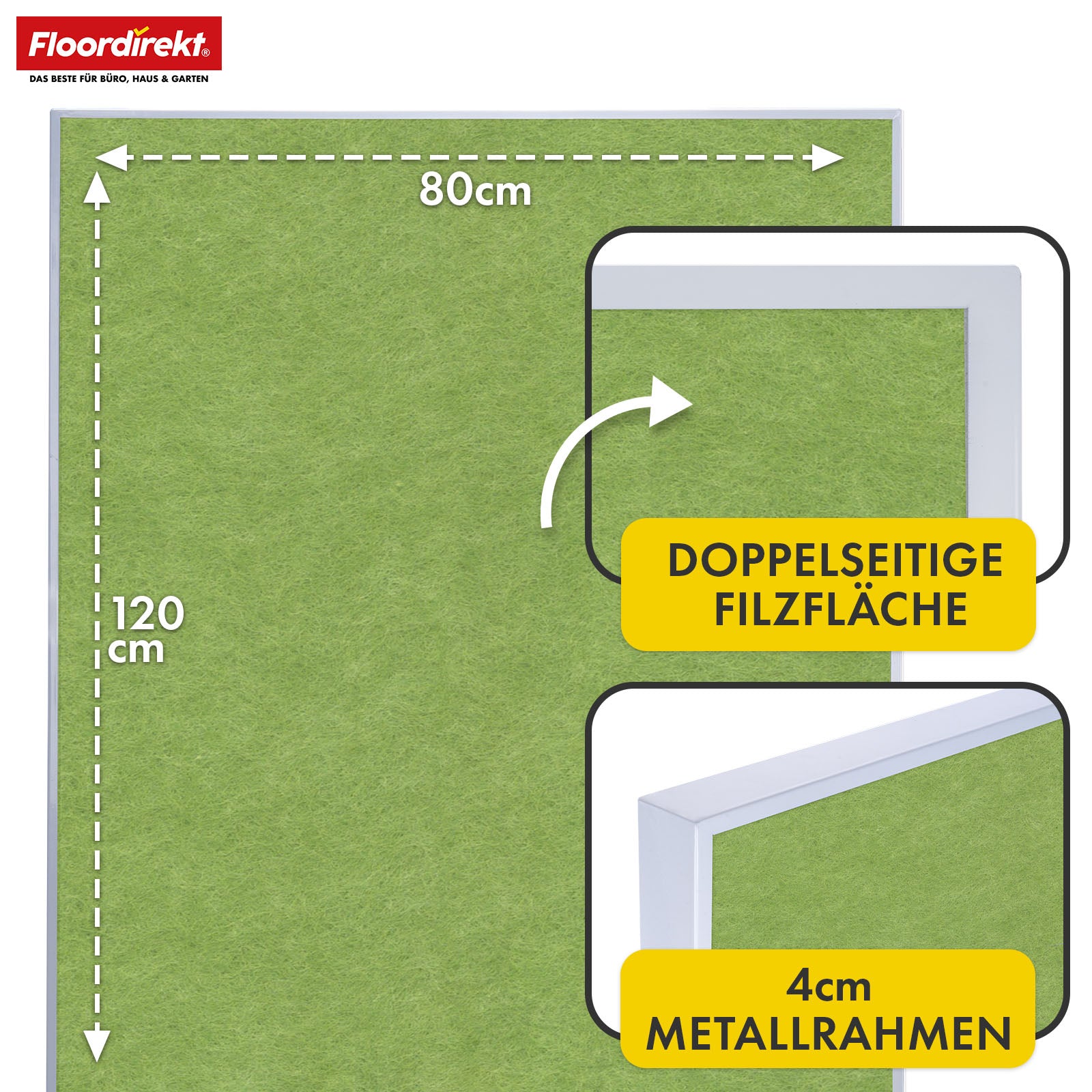 Mobilna tablica prezentacyjna | Giant | Dwustronna tablica filcowa 80 x 120 cm z blokowanymi kółkami i półką | Dostępna w kilku kolorach